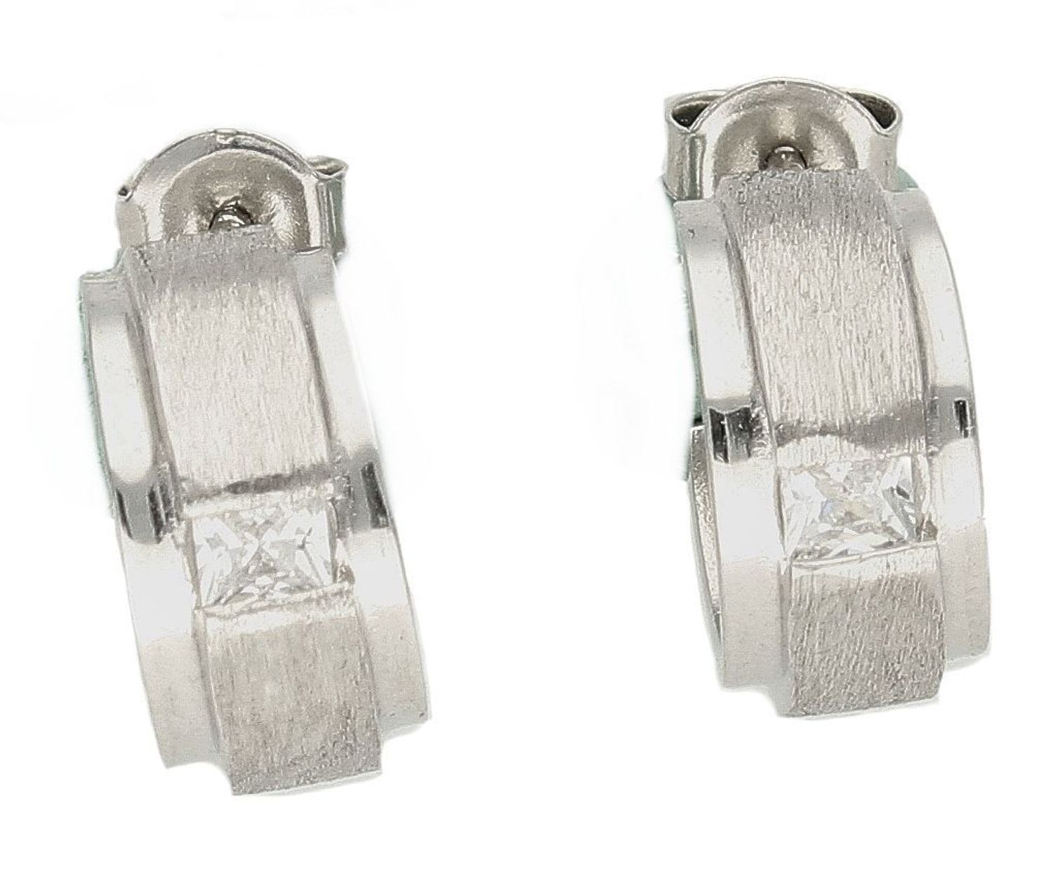 Kolczyki kółeczka  Satyna i Cyrkonia  271272120410 Srebrne kolczyki zapinane na ponadczasowe zapięcie typu sztyft, zostały wykonane z najwyższej jakości srebra próby 925. Idealny pomysł na prezent..jpg