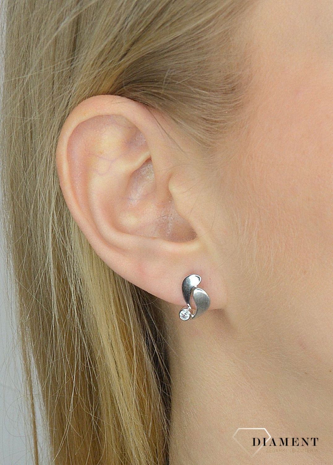 Srebrne kolczyki 925 matowe, błyszczące cyrkonia 271272430260.jpg