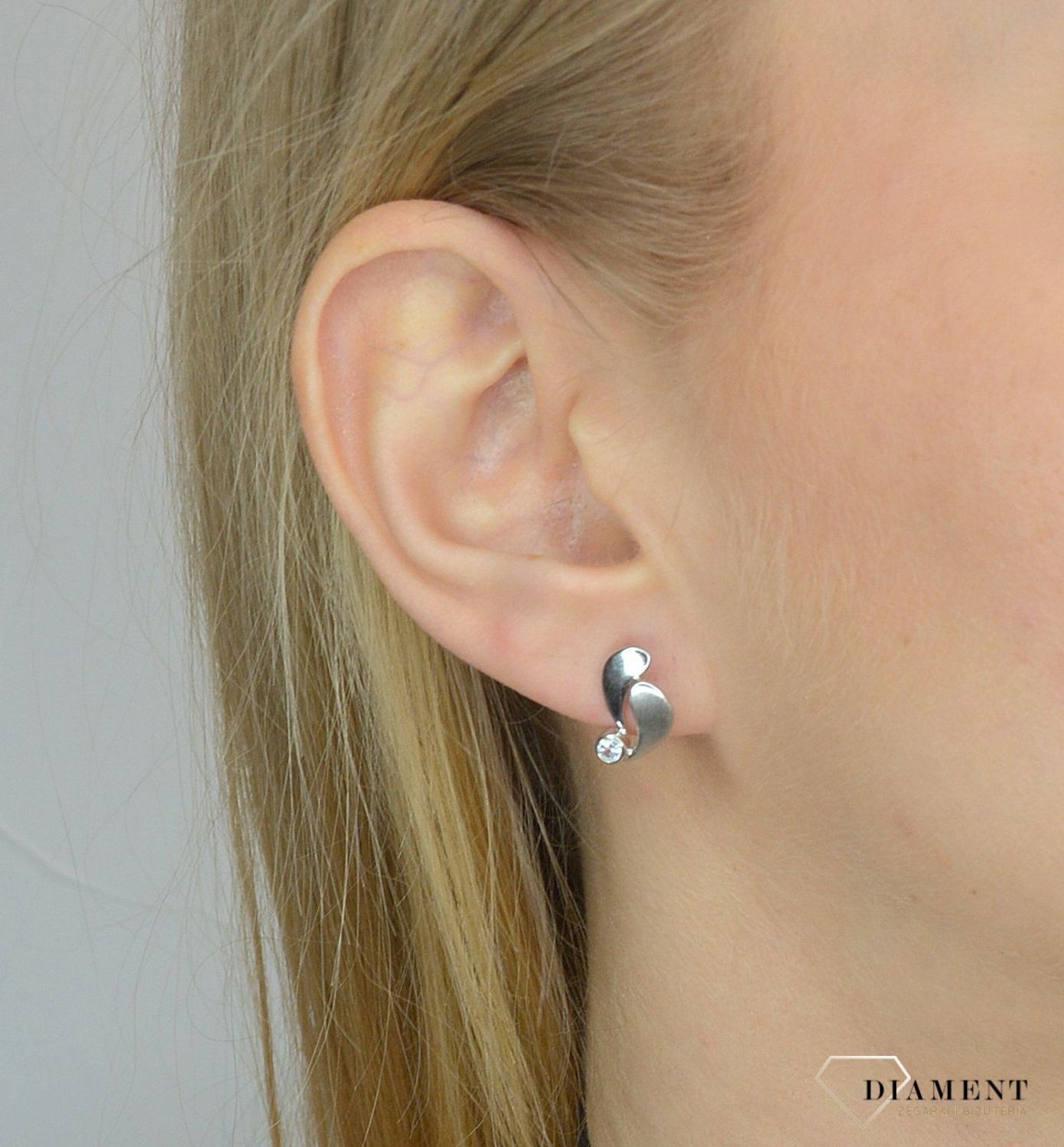 Srebrne kolczyki 925 matowe, błyszczące cyrkonia 271272430260.jpg