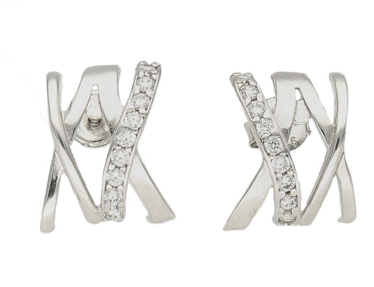 Kolczyki damskie  Podwójny X  271273310270 Srebrne kolczyki zapinane na ponadczasowe zapięcie typu sztyft, zostały wykonane z najwyższej jakości srebra próby 925. Idealny pomysł na prezent..jpg