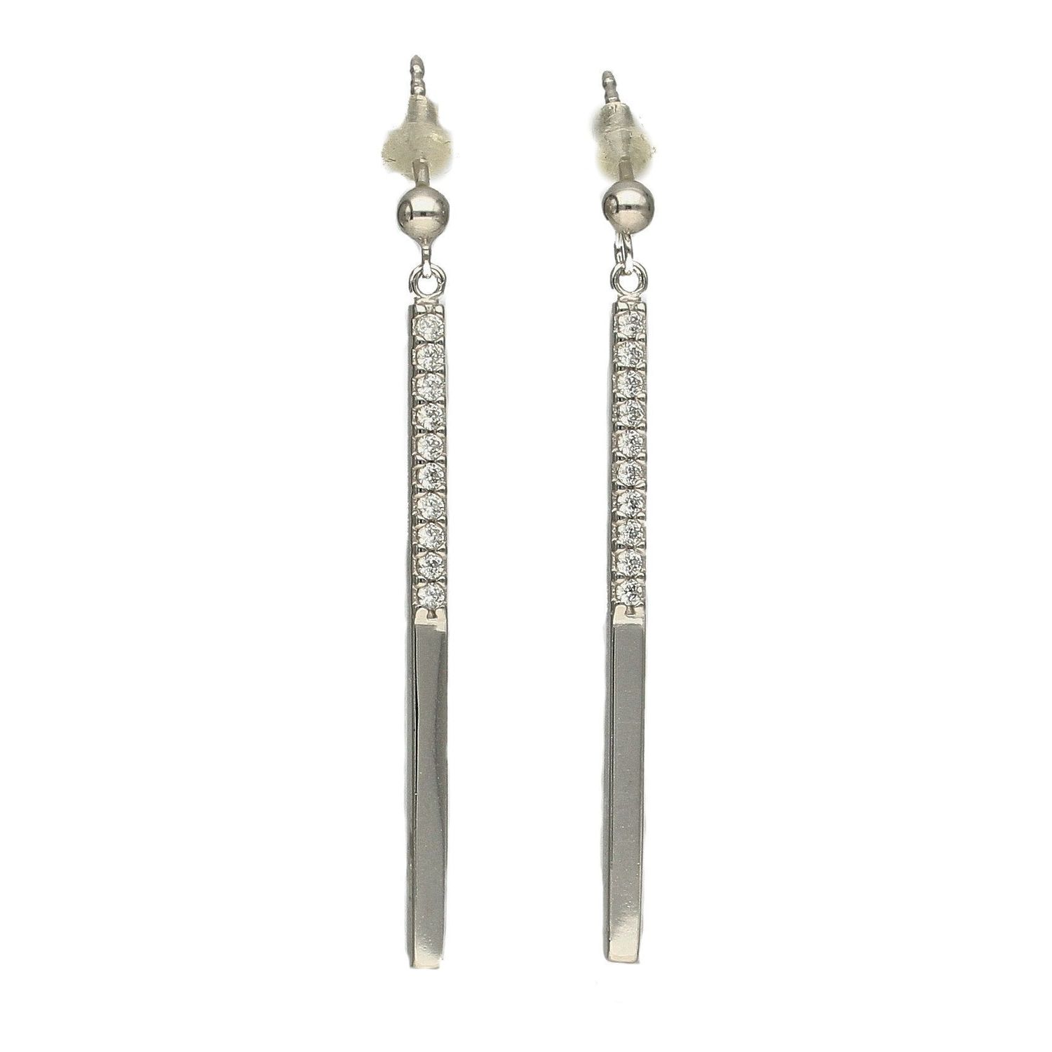 Srebrne kolczyki 925 patyczek z cyrkonią 271273930370.jpg