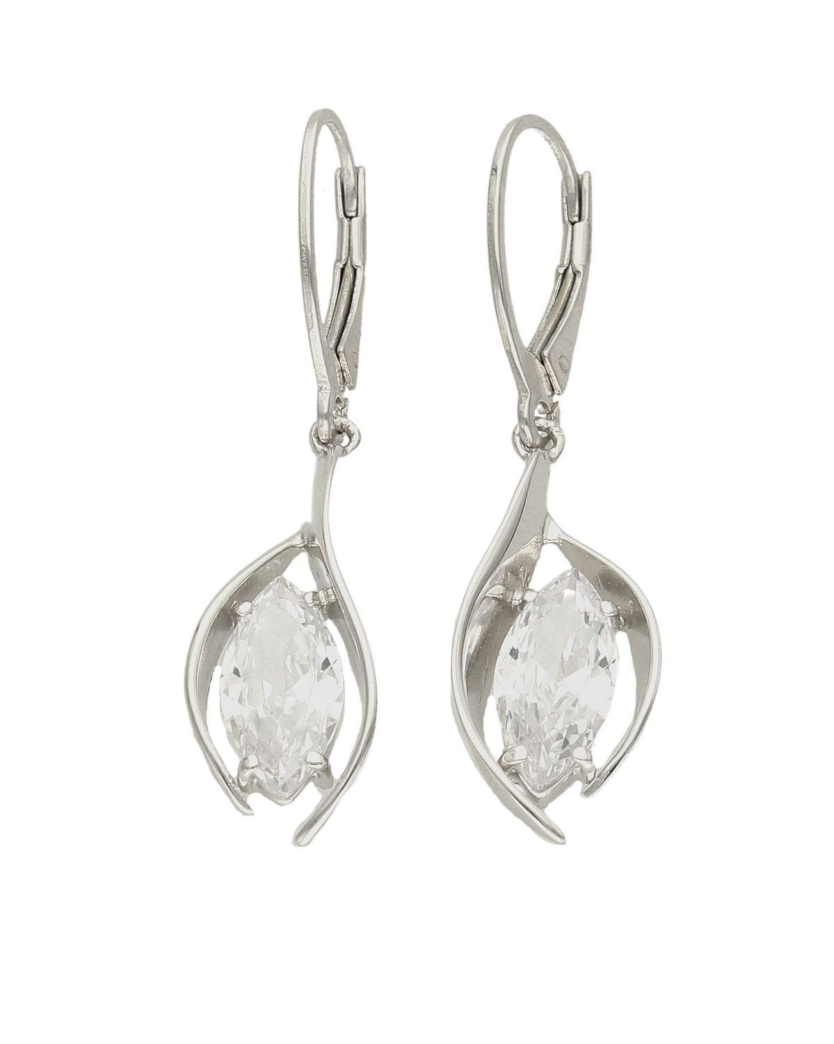 Kolczyki srebrne wiszące w kształcie łezki z cyrkonią 27127560.  Pięknie wykonane kolczyki z prostym symbolem w oprawie srebra, będą wspaniałą pamiątką, którą można sobie sprawić lub podarować bliskiej osobie. To bardzo dobry pomysł.jpg