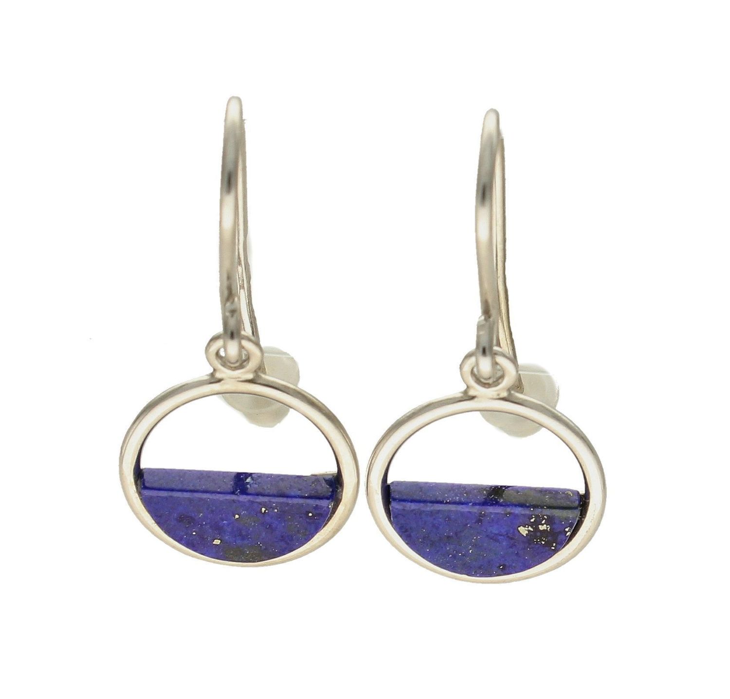 Kolczyki srebrne wiszące niebieskie blaszki 27127592.jpg