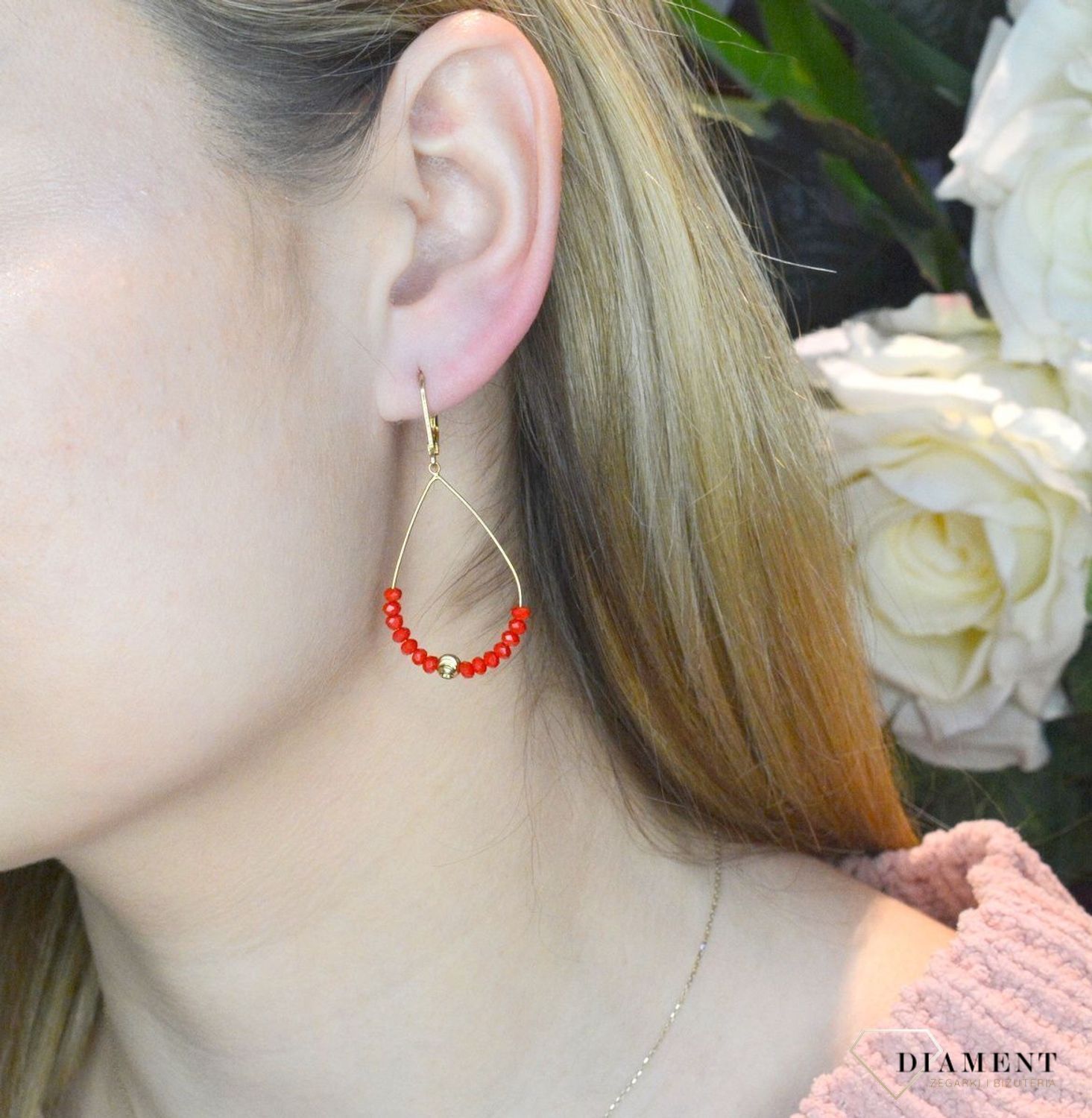 Kolczyki pozłacane  łezka z koralikami  925 271420690230W.jpg