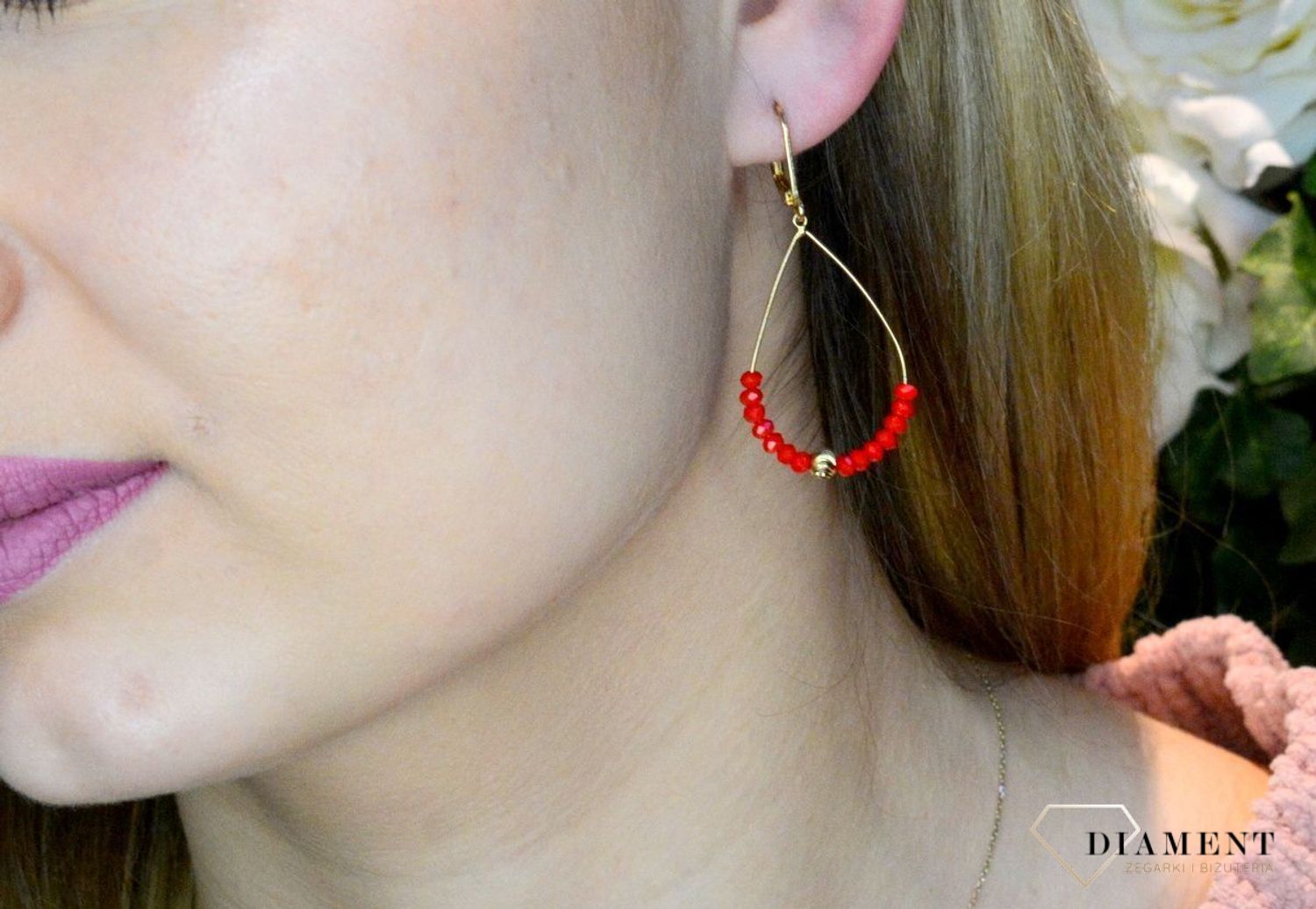 Kolczyki pozłacane  łezka z koralikami  925 271420690230W.jpg