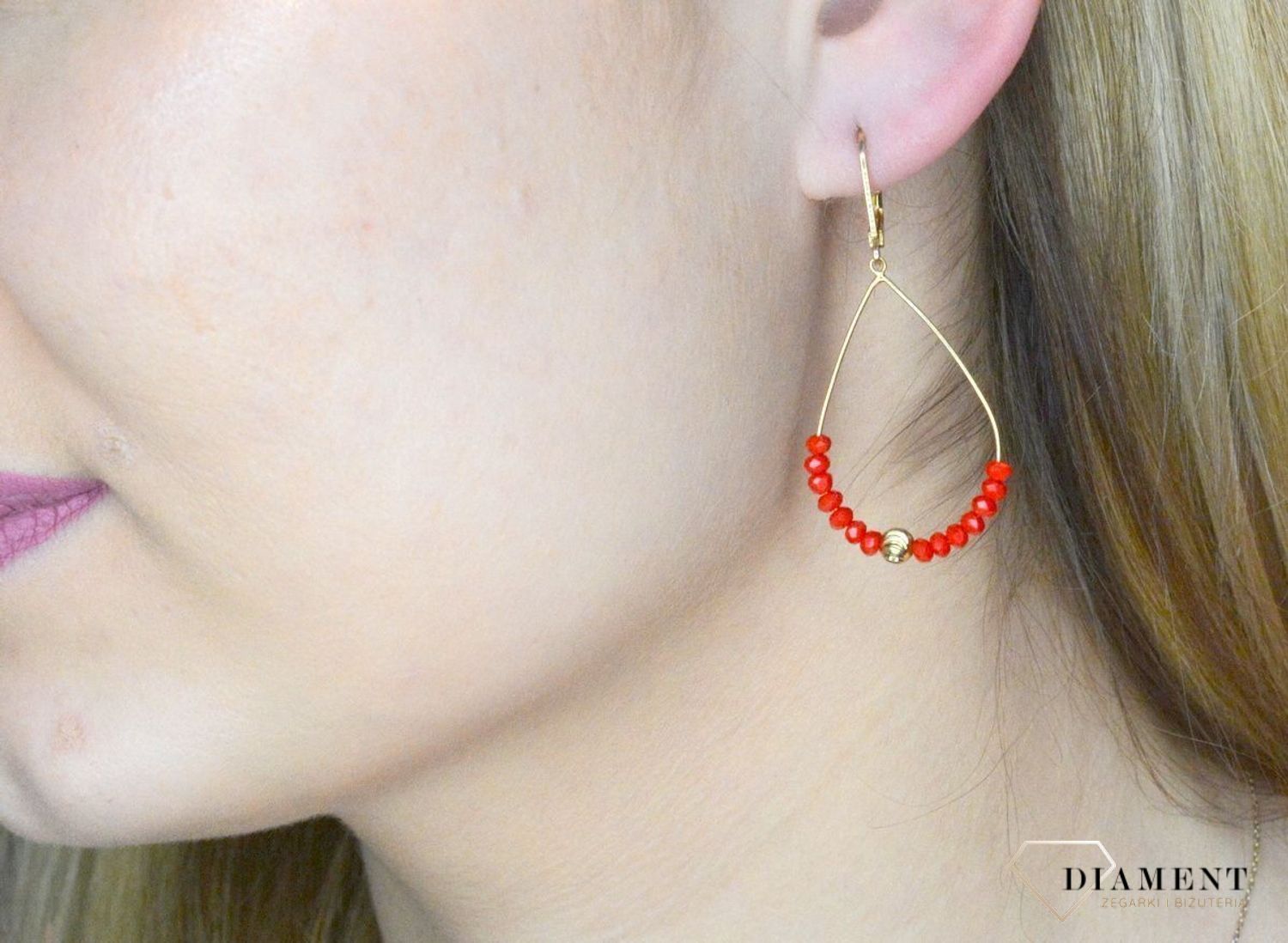 Kolczyki pozłacane  łezka z koralikami  925 271420690230W.jpg