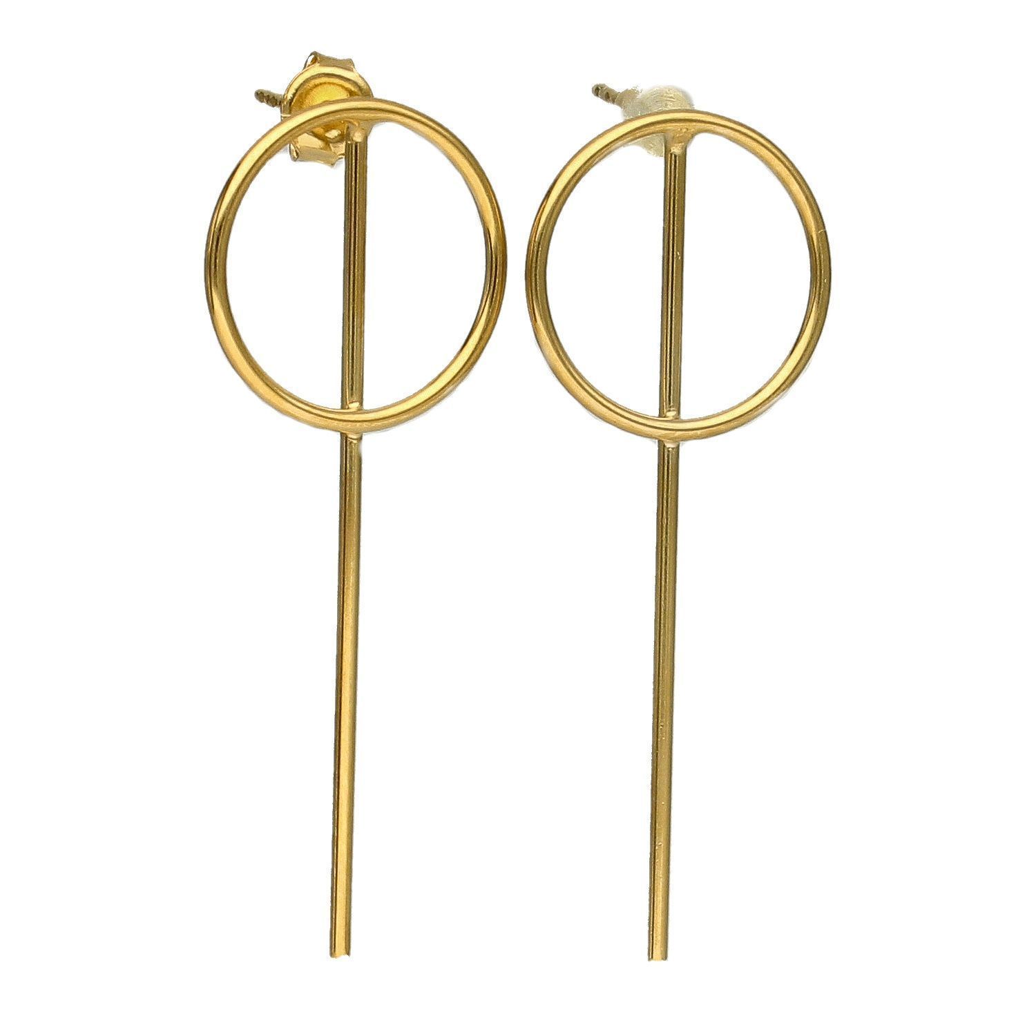 Srebrne kolczyki 925 pozłacane koła z patyczkiem 271431530320.jpg