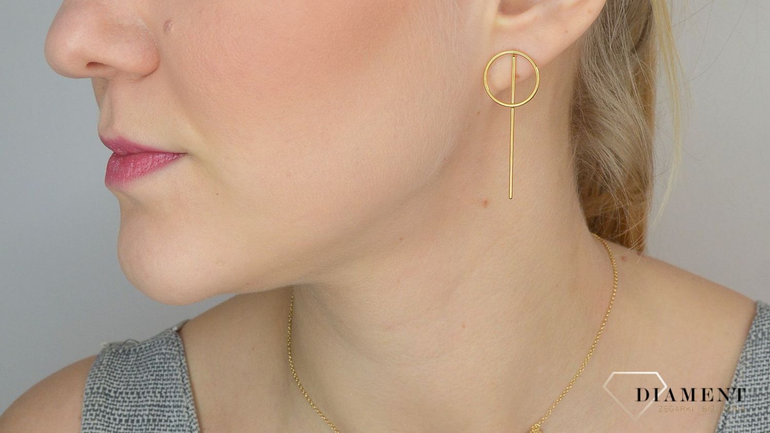 Srebrne kolczyki 925 pozłacane koła z patyczkiem 271431530320.jpg