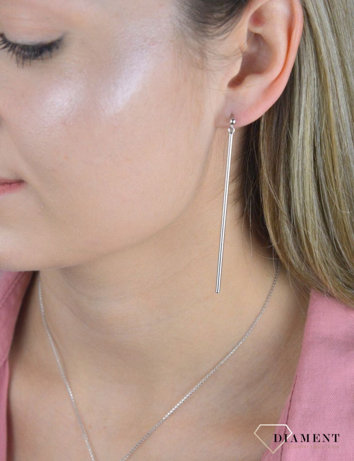 Kolczyki srebrne wiszące pałeczki 271921300300. Kolczyki klasyczne. Kolczyki na prezent. Proste kolczyki. Biżuteria na prezent. Długie kolczyki..jpg