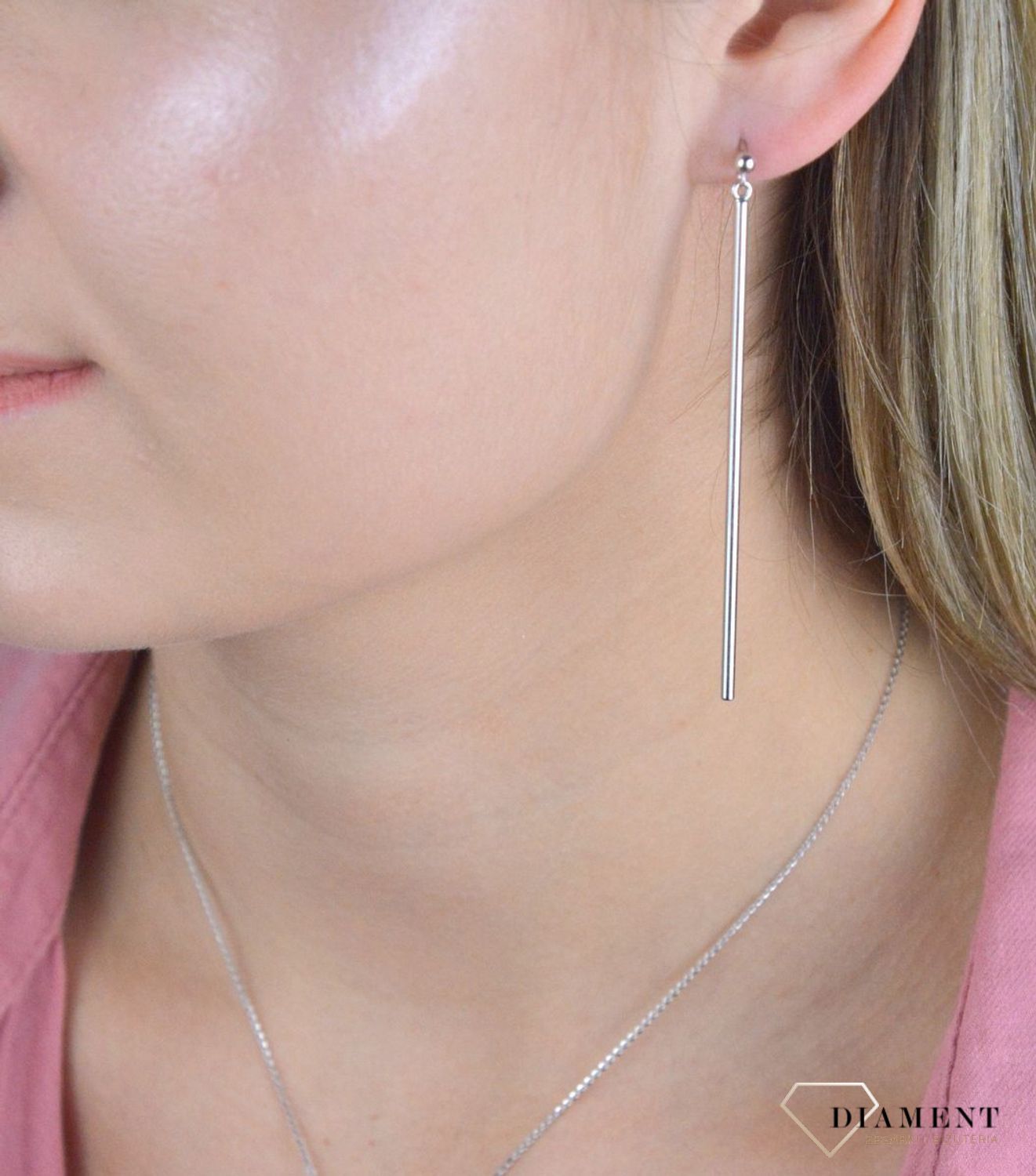 Kolczyki srebrne wiszące pałeczki 271921300300. Kolczyki klasyczne. Kolczyki na prezent. Proste kolczyki. Biżuteria na prezent. Długie kolczyki..jpg