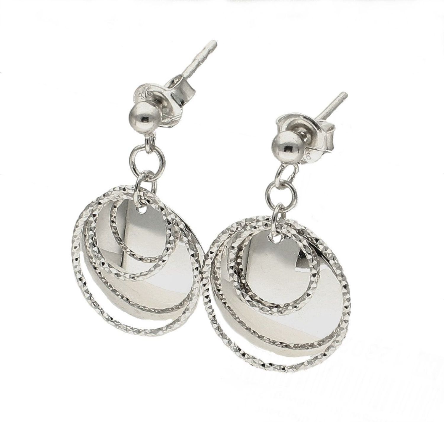 Kolczyki srebrne wiszące kółeczka 27192136.jpg