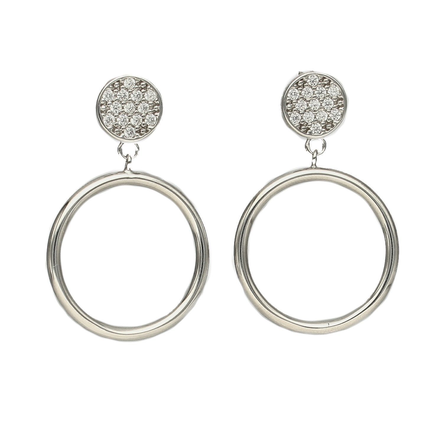 Srebrne kolczyki 925 wiszące koła 271922090470.jpg