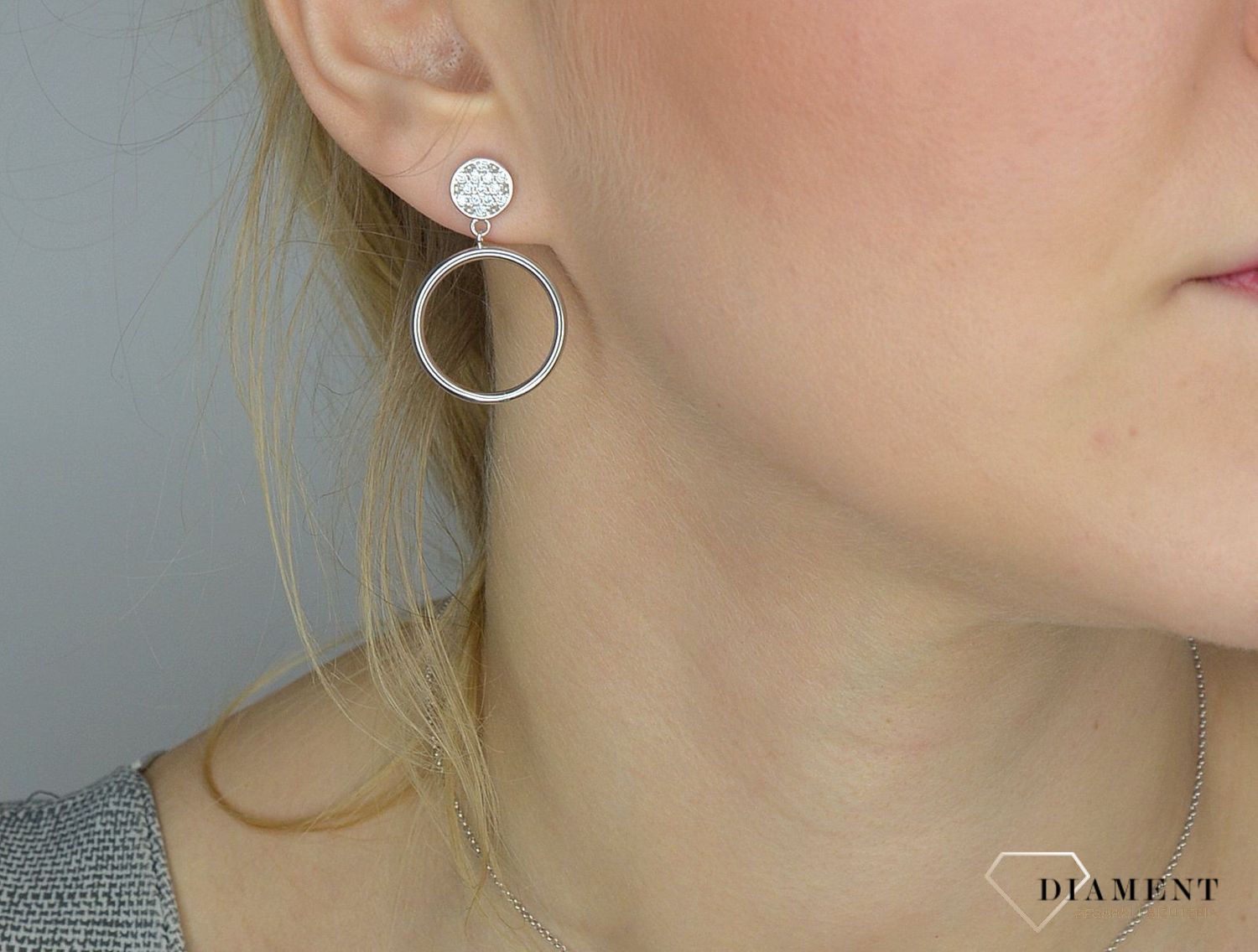 Srebrne kolczyki 925 wiszące koła 271922090470.jpg