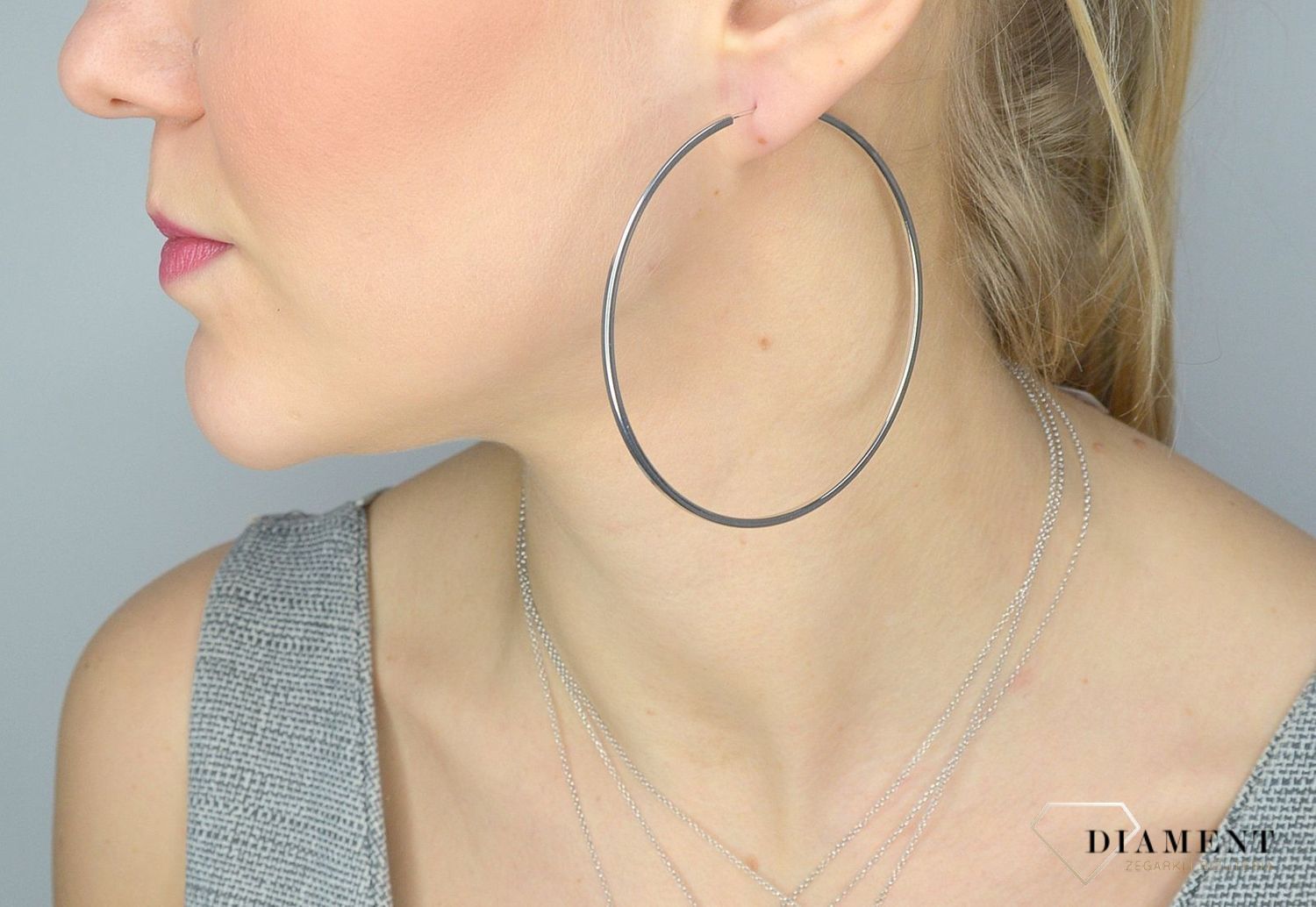 Srebrne kolczyki 925 koła 7,5 cm 271924110660.jpg