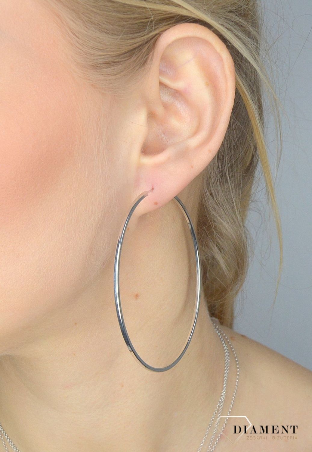 Srebrne kolczyki 925 koła 7,5 cm 271924110660.jpg