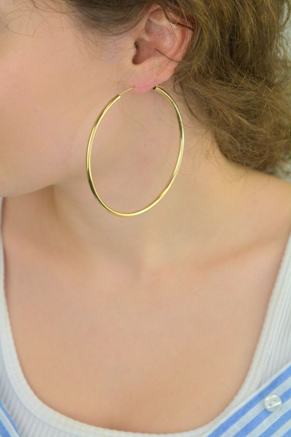 Kolczyki pozłacane damskie 271930200760W  Gładkie koła  Srebro 925.jpg