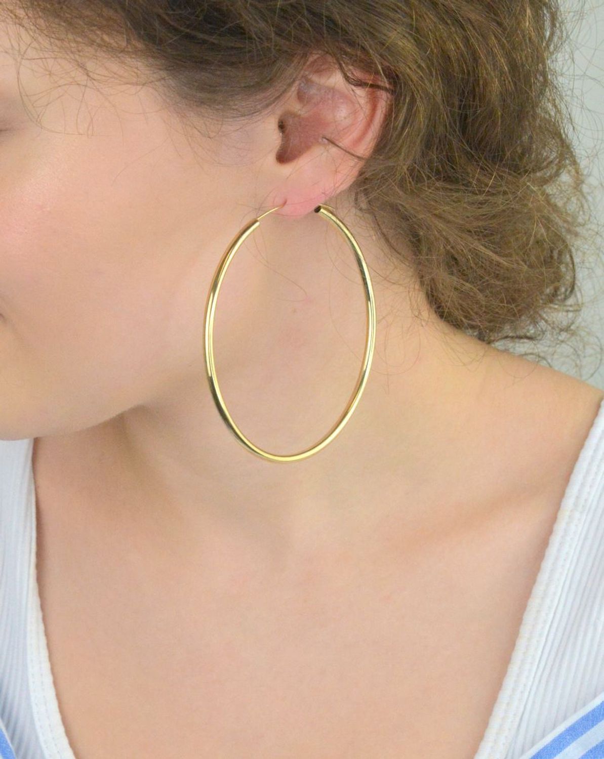 Kolczyki pozłacane damskie 271930200760W  Gładkie koła  Srebro 925.jpg