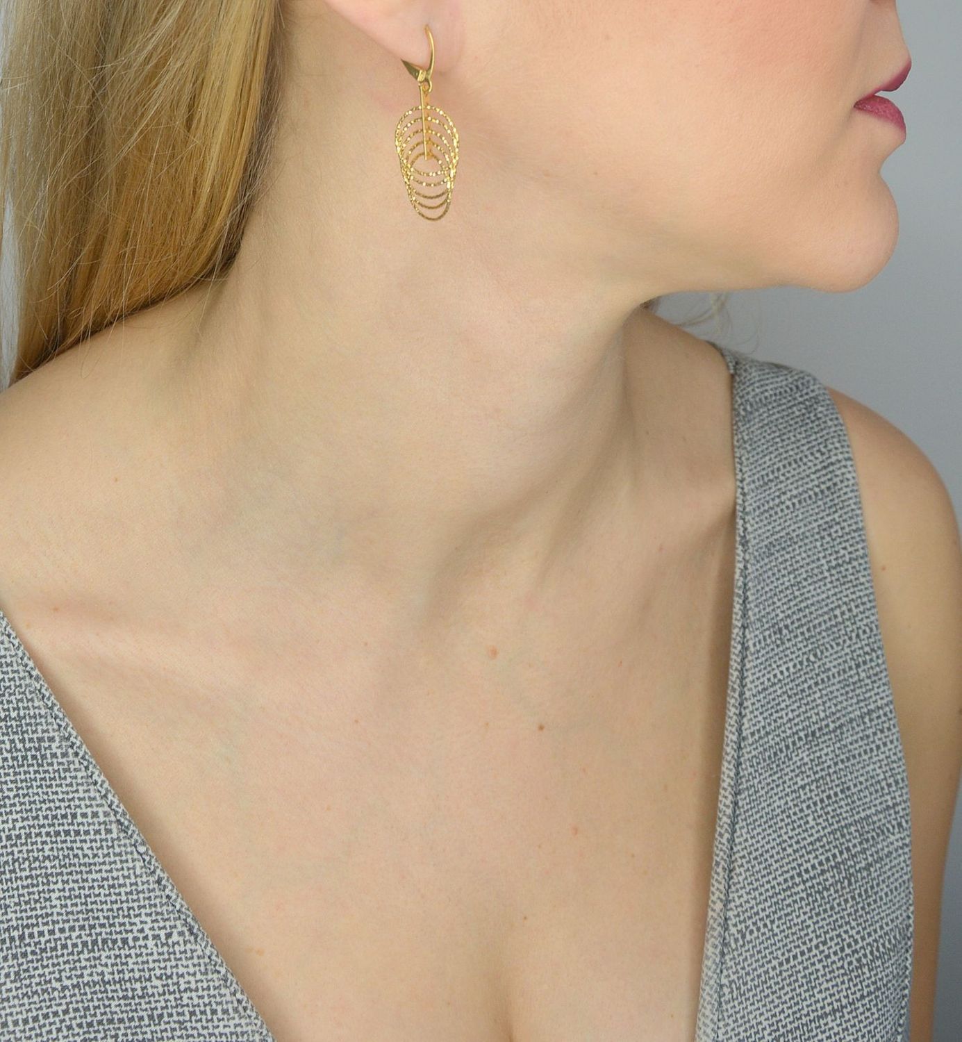 Srebrne kolczyki pozłacane wiszące kółka 4,5 cm 271930620380.jpg