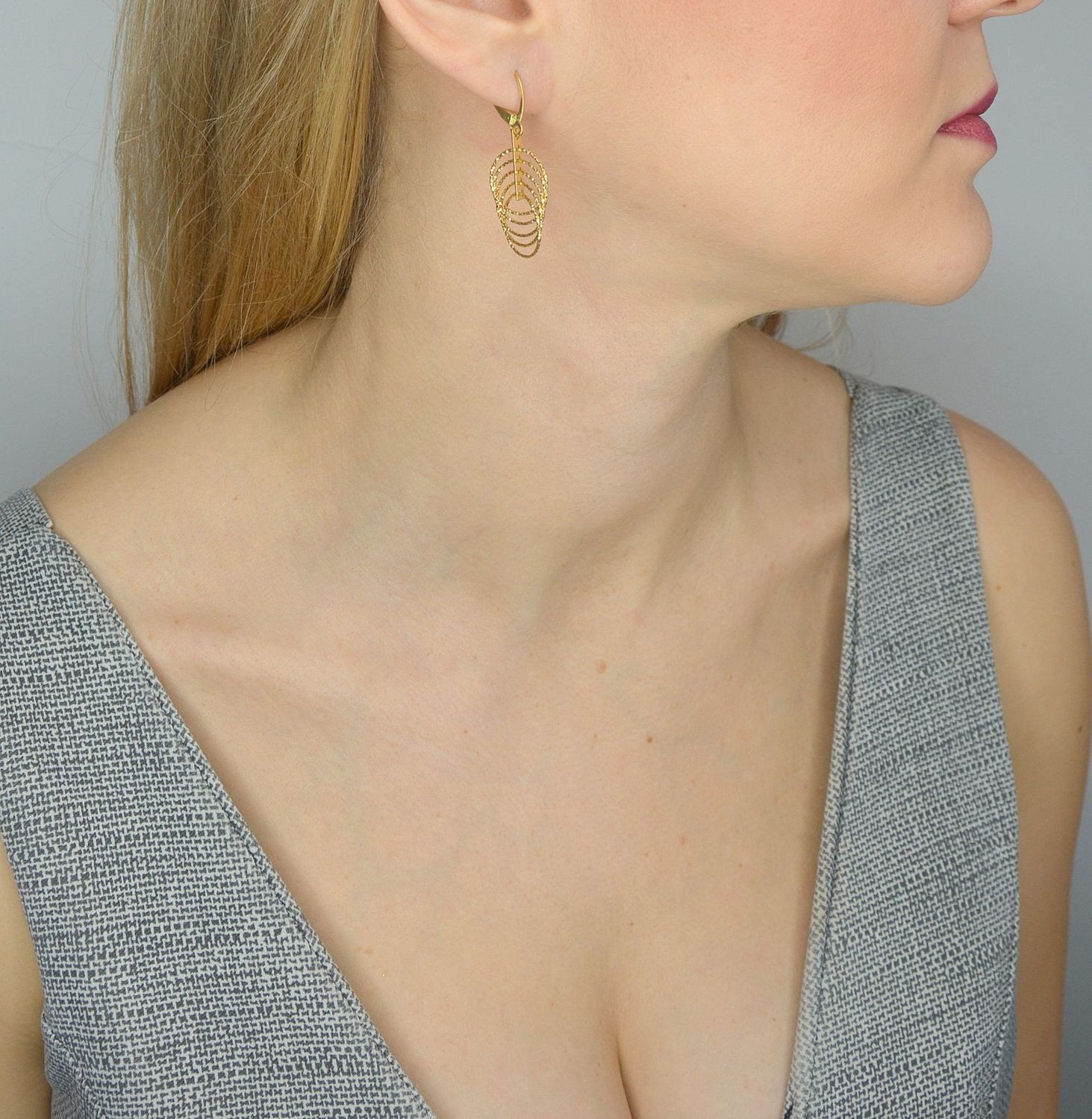 Srebrne kolczyki pozłacane wiszące kółka 4,5 cm 271930620380.jpg