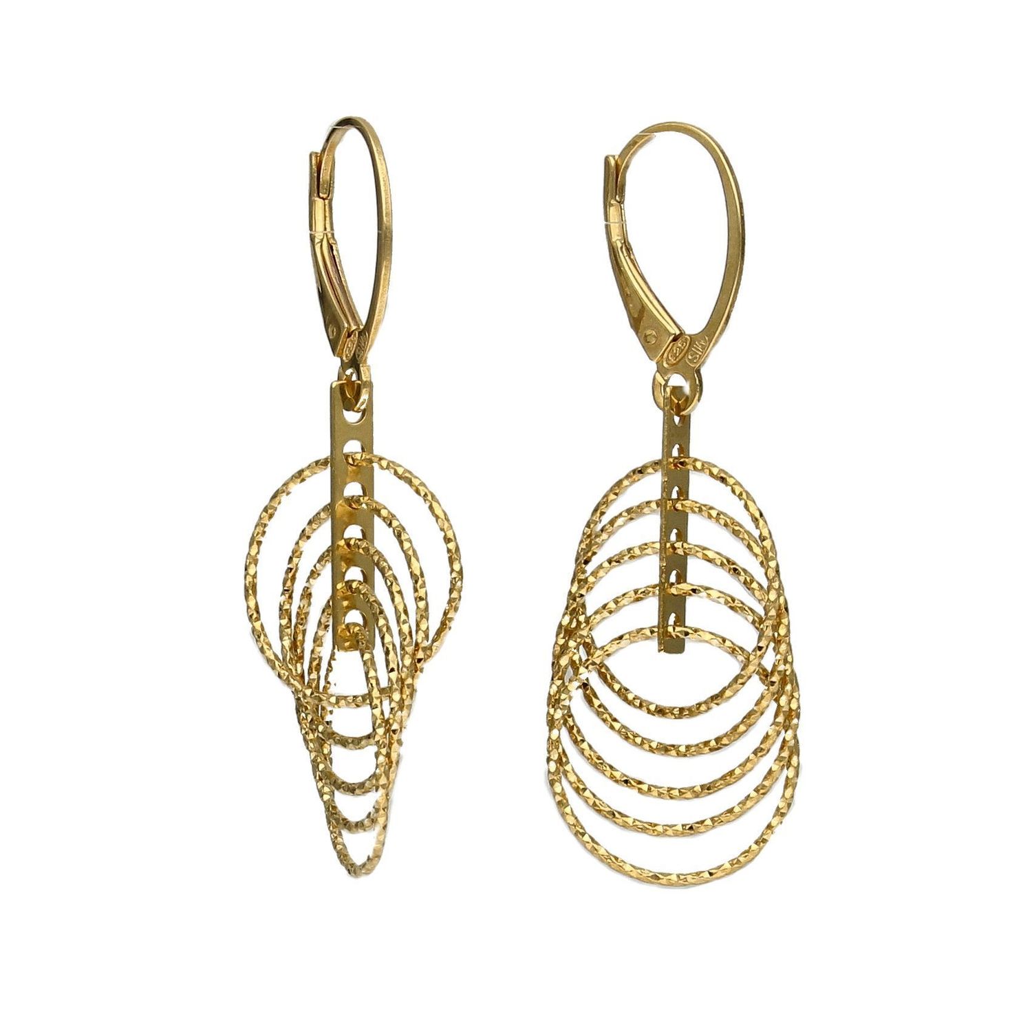 Srebrne kolczyki pozłacane wiszące kółka 4,5 cm 271930620380.jpg