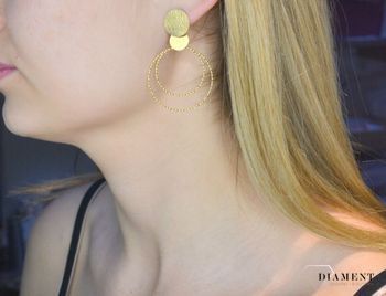 Srebrne kolczyki  Pozłacane blaszki  925 271931570520 💎 Biżuteria wykonana z najwyższej próby srebra w pozłoceniu żółtego złota 💎 Kolczyki o formie blaszki to prezent dla każdej kobiety 💎 (2).JPG