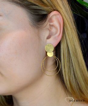 Srebrne kolczyki  Pozłacane blaszki  925 271931570520 💎 Biżuteria wykonana z najwyższej próby srebra w pozłoceniu żółtego złota 💎 Kolczyki o formie blaszki to prezent dla każdej kobiety 💎 (4).JPG