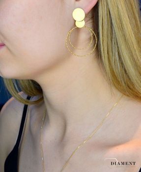 Srebrne kolczyki  Pozłacane blaszki  925 271931570520 💎 Biżuteria wykonana z najwyższej próby srebra w pozłoceniu żółtego złota 💎 Kolczyki o formie blaszki to prezent dla każdej kobiety 💎 (5).JPG