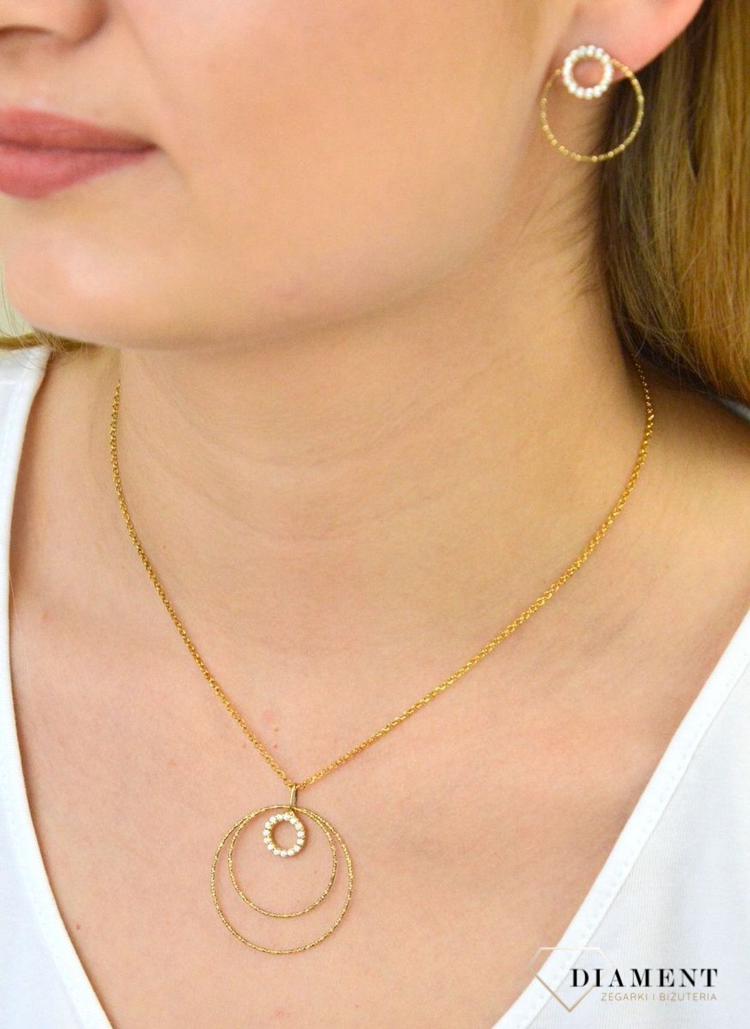 Kolczyki podwójne kółka z cyrkonią 271931930280W. Kolczyki srebrne pozłacane. Kolczyki srebrne z cyrkoniami. Kolczyki srebrne pozłacane kółeczka. Kolczyki srebrne na każdą okazję. Kolczyki pozłacane dla każ.jpg