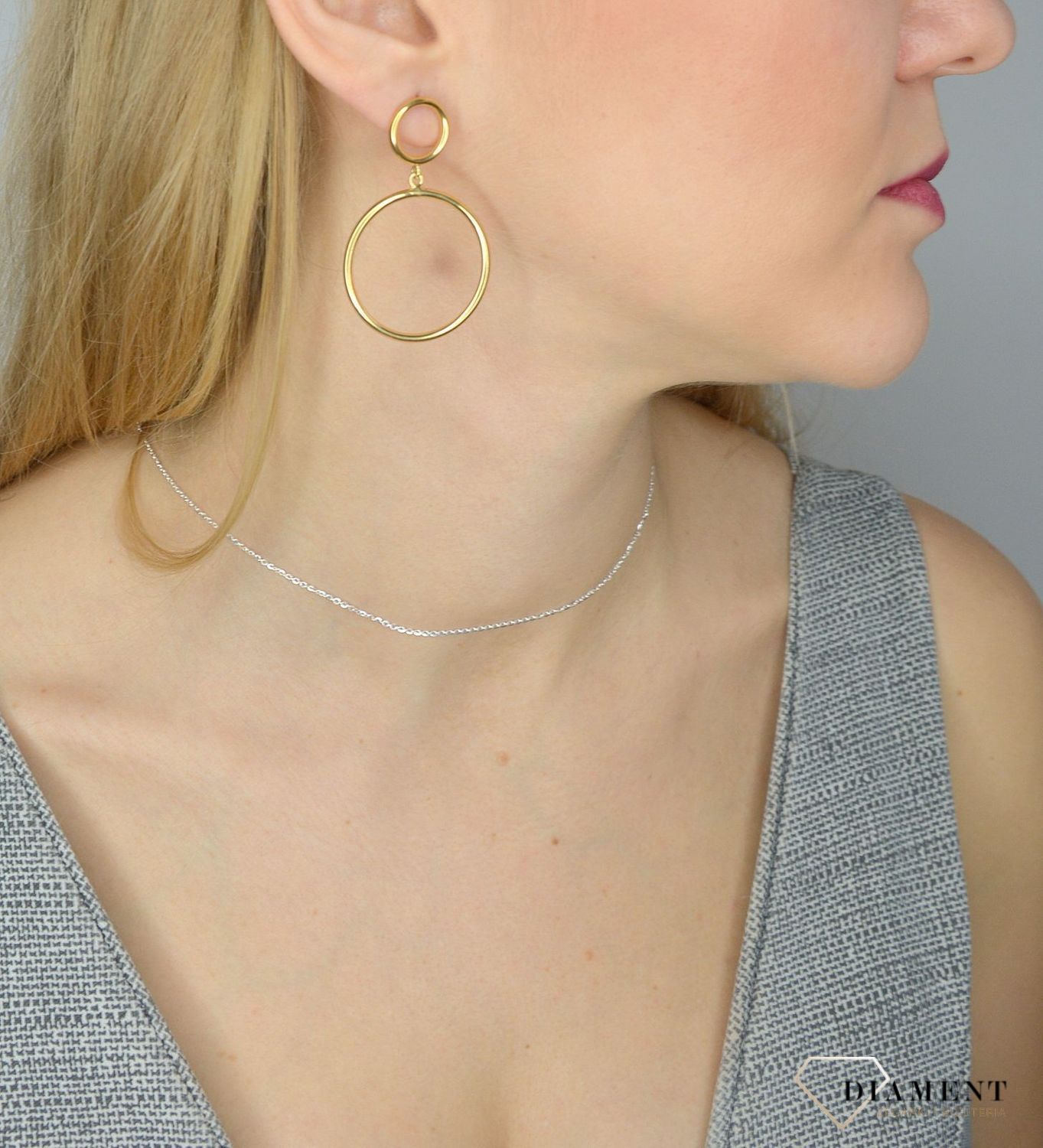 Srebrne kolczyki pozłacane na wkrętki 925 podwójne kółka 271932080490.jpg