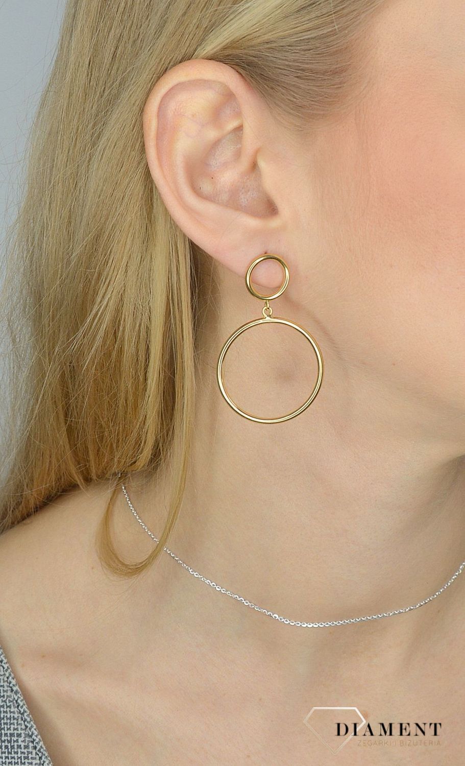 Srebrne kolczyki pozłacane na wkrętki 925 podwójne kółka 271932080490.jpg