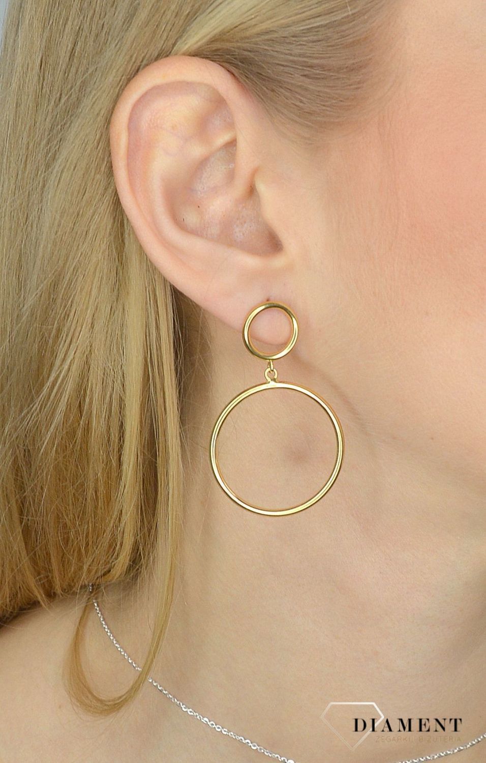 Srebrne kolczyki pozłacane na wkrętki 925 podwójne kółka 271932080490.jpg