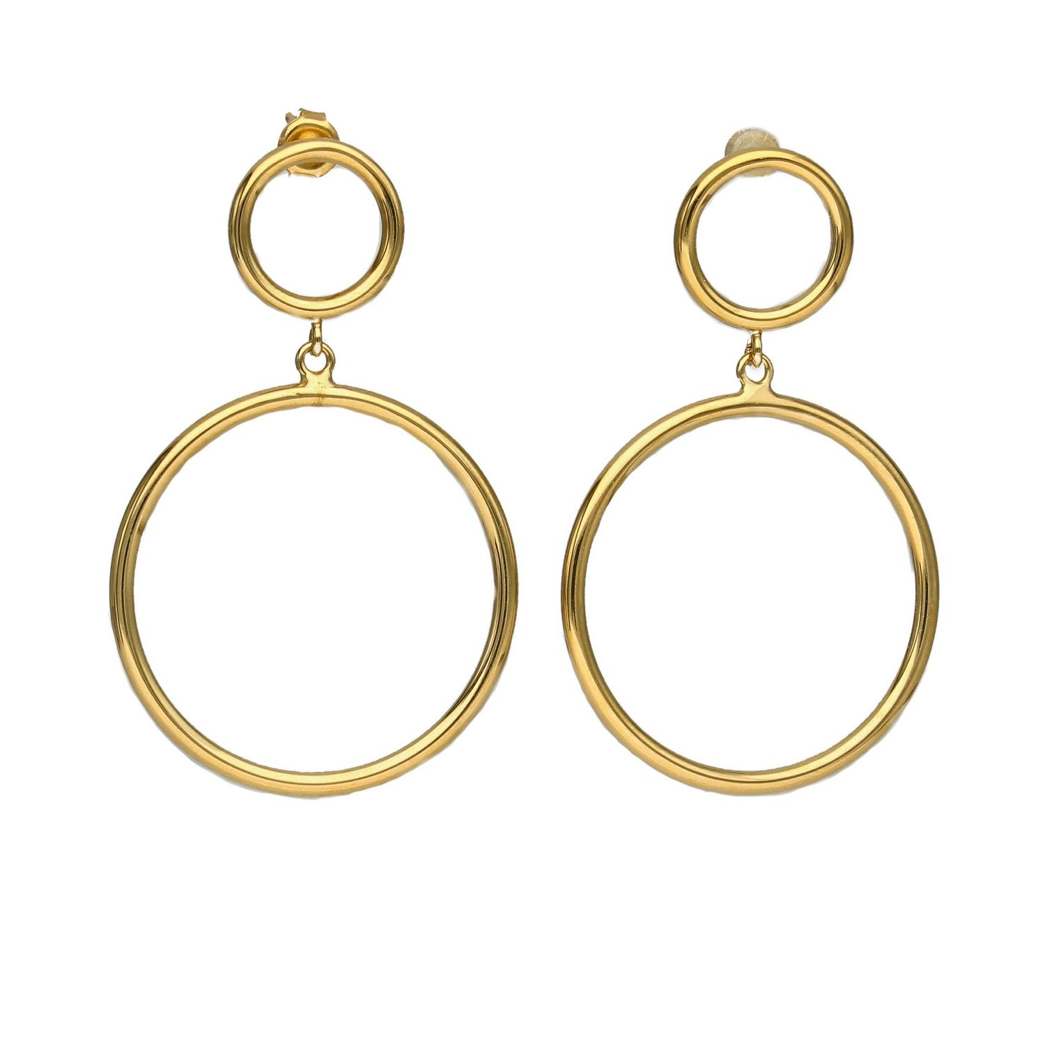 Srebrne kolczyki pozłacane na wkrętki 925 podwójne kółka 271932080490.jpg