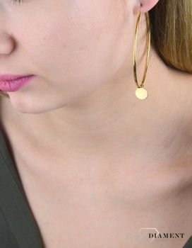 Kolczyki srebrne duże koła z zawieszką 271932170600. Złote kolczyki koła💎 Srebrne kolczyki koła w pozłoceniu żółtego złota to biżuteria, która zachwyci każdą kobietę 💎. Biżuteria idealna na prezent 💎 (6).JPG