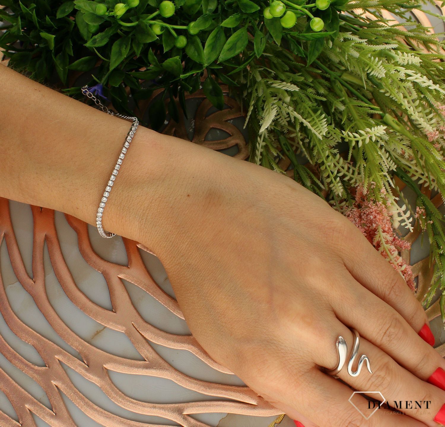 Bransoletka damska srebrna z cyrkoniami  27202521. Bransoletka damska srebrna. Bransoletka damska z cyrkoniami. Bransoletka damska kosteczki. Bransoletka srebrna  idealna na prezent. Bransoletka srebrna z cyrkoniami (2).jpg