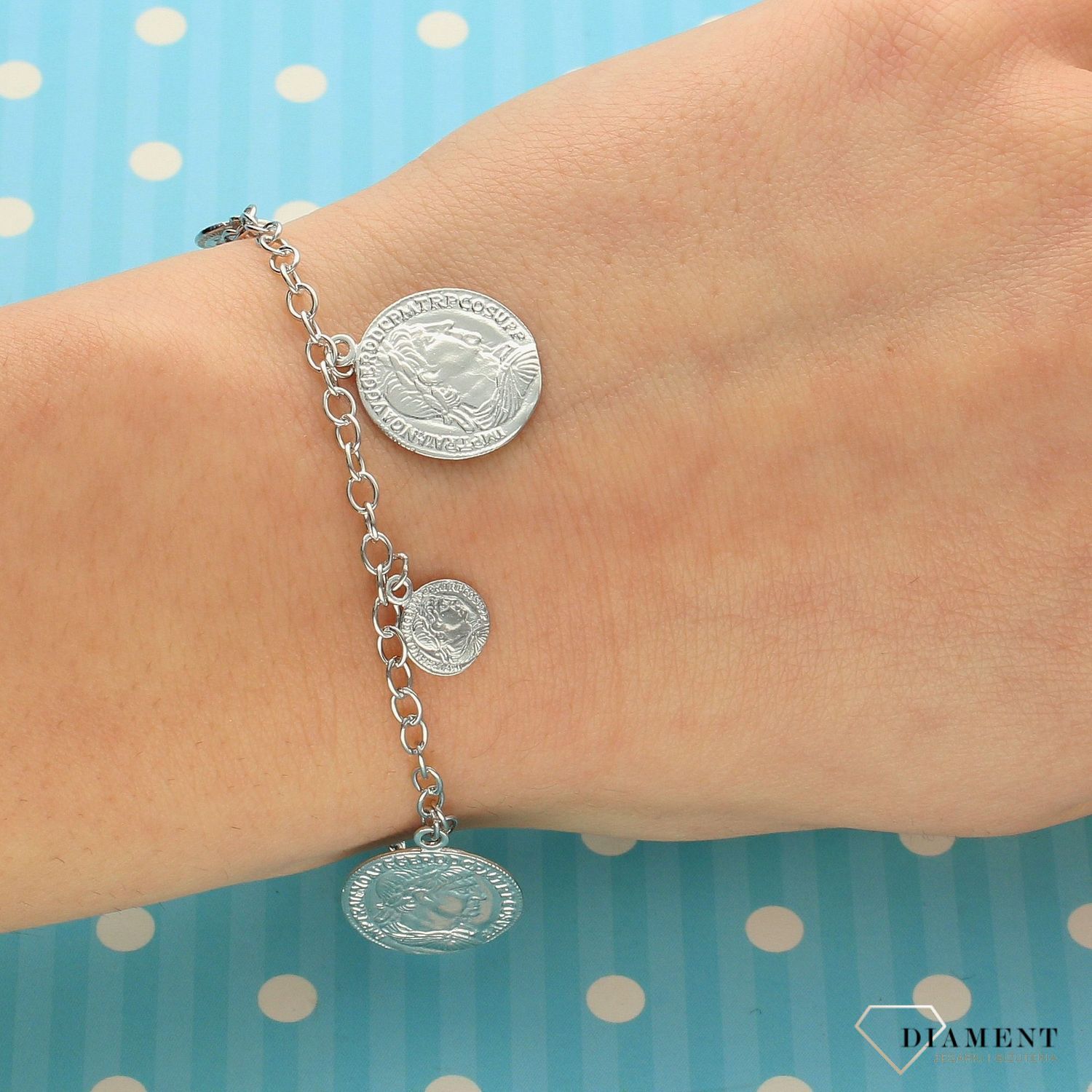 Srebrna bransoletka 925 monetki 272422910560.jpg