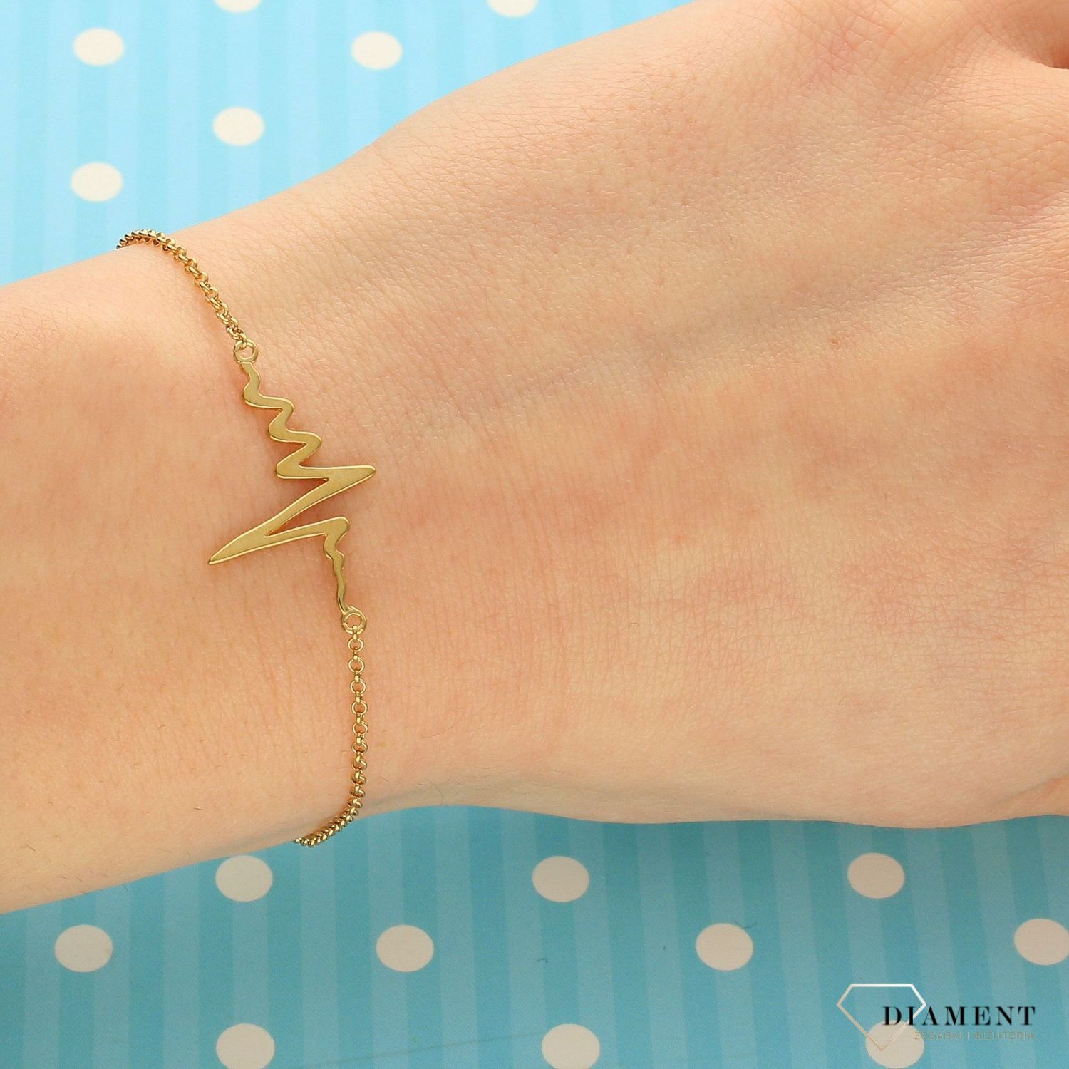 Srebrna bransoletka pozłacana linia życia EKG 272430790220v (2).jpg