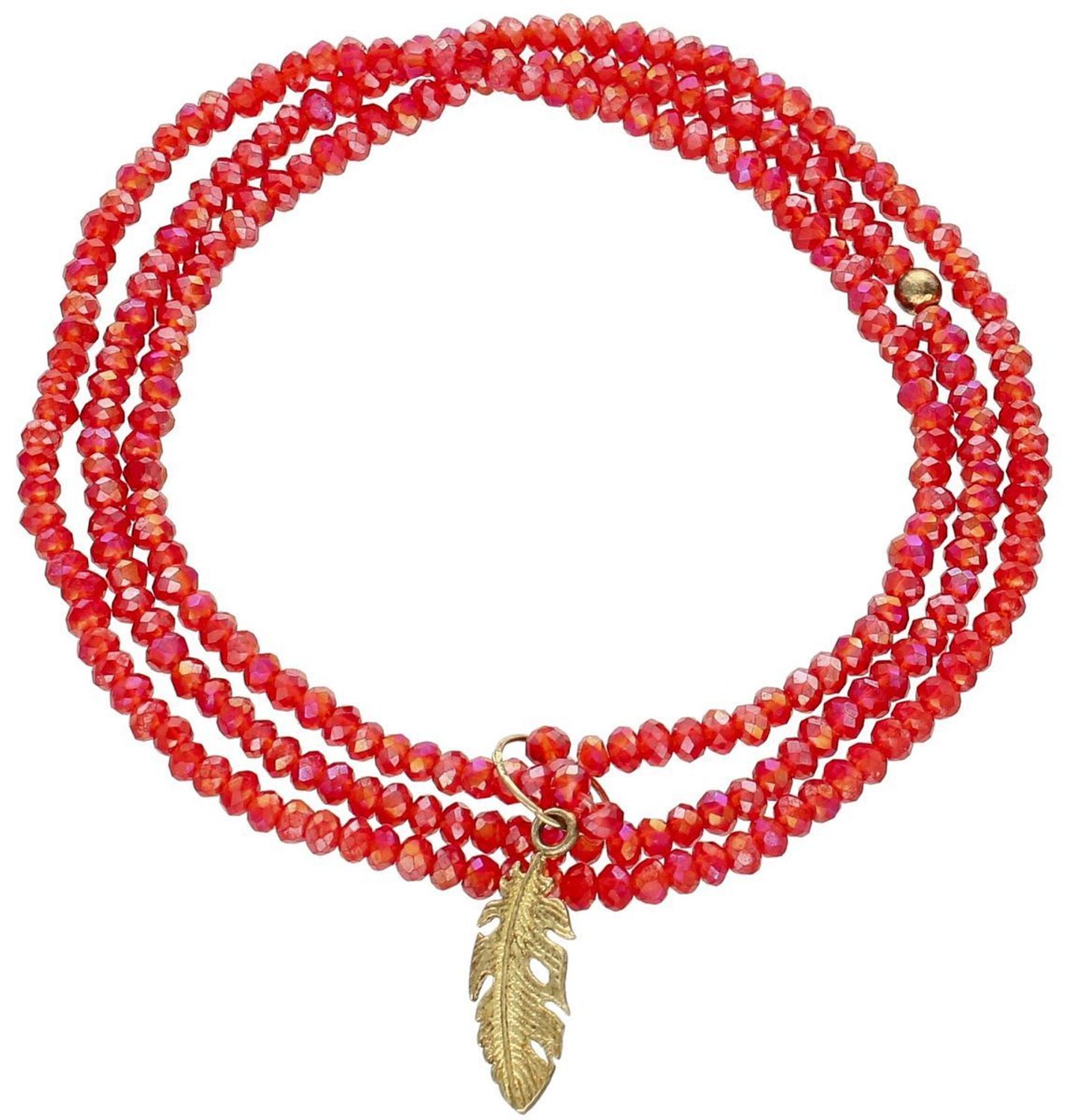 Bransoletka damska koraliki czerwone potrójne z wiszącym piórkiem próba 925, 27243120-piórko 1.jpg