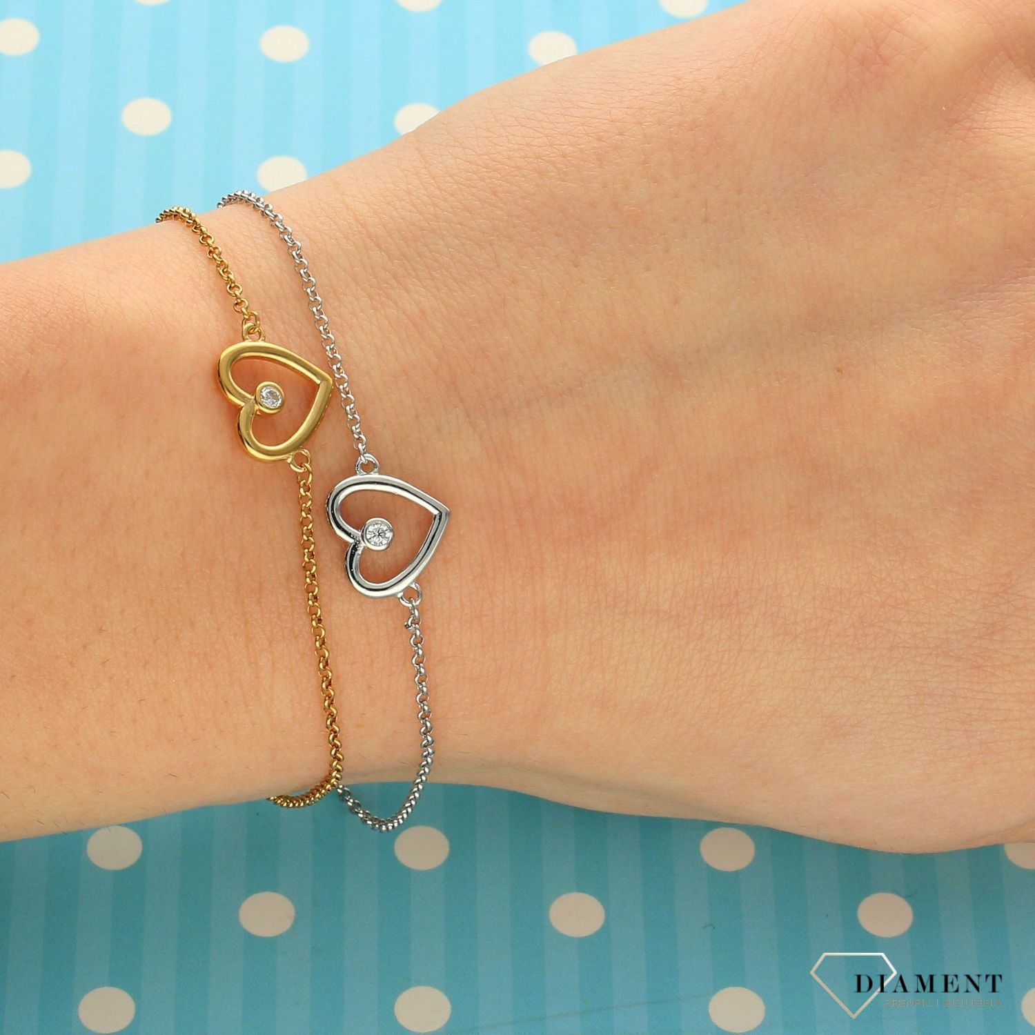 Srebrna bransoletka damska pozłacane serce z cyrkonią 272432930250v (2).jpg