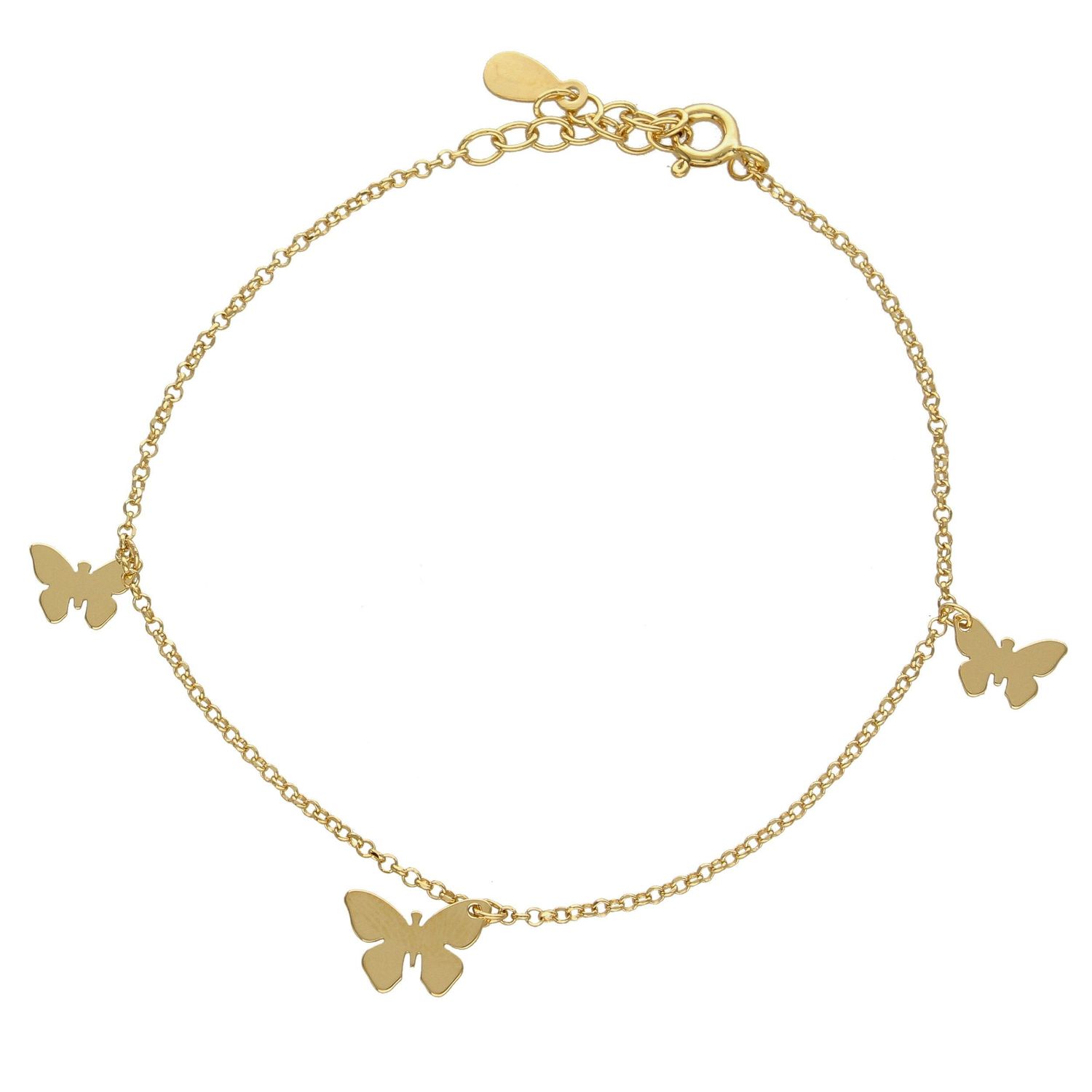 Srebrna bransoletka pozłacana z motylkami 272433220240.jpg