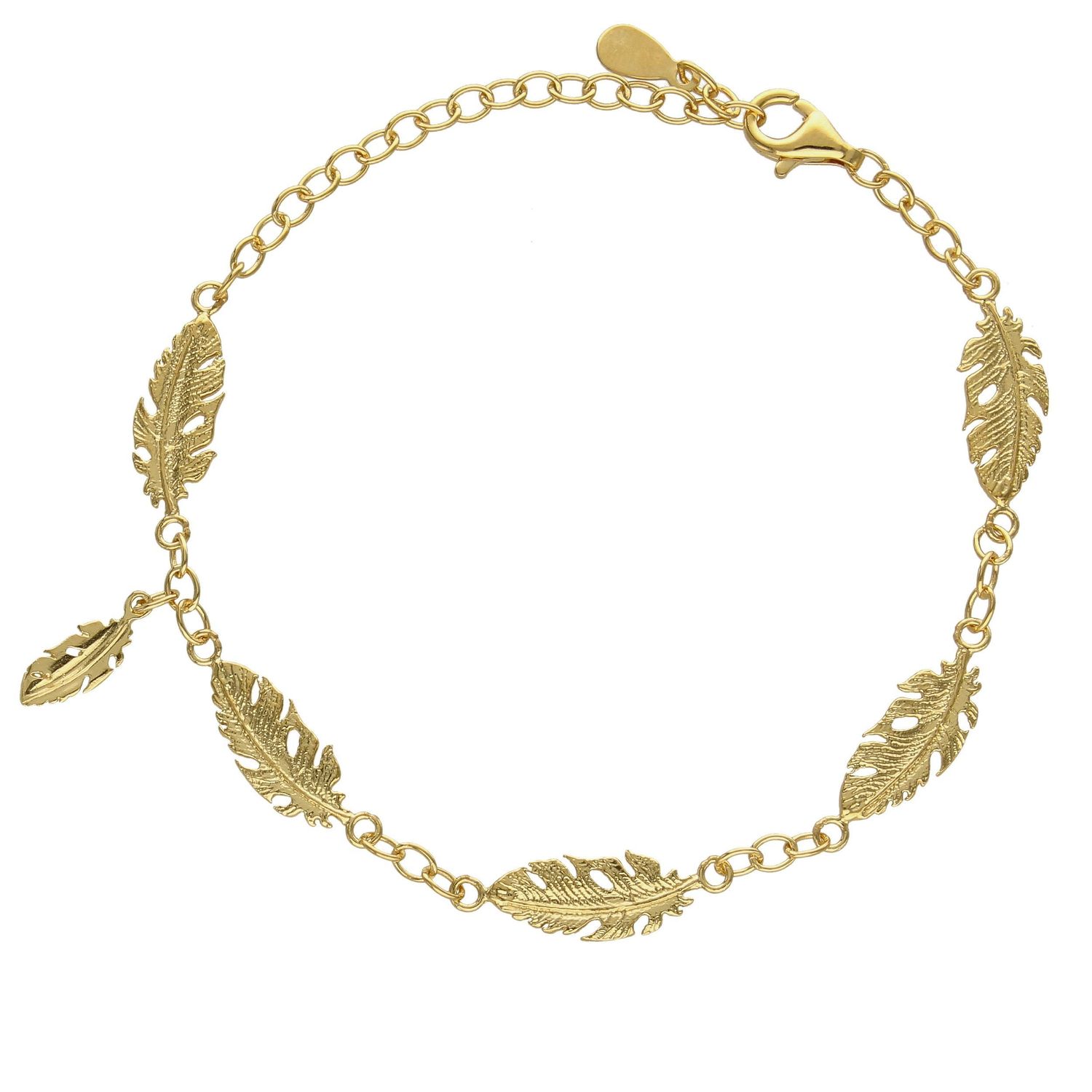 Srebrna bransoletka damska pozłacana z piórami 272433340450.jpg