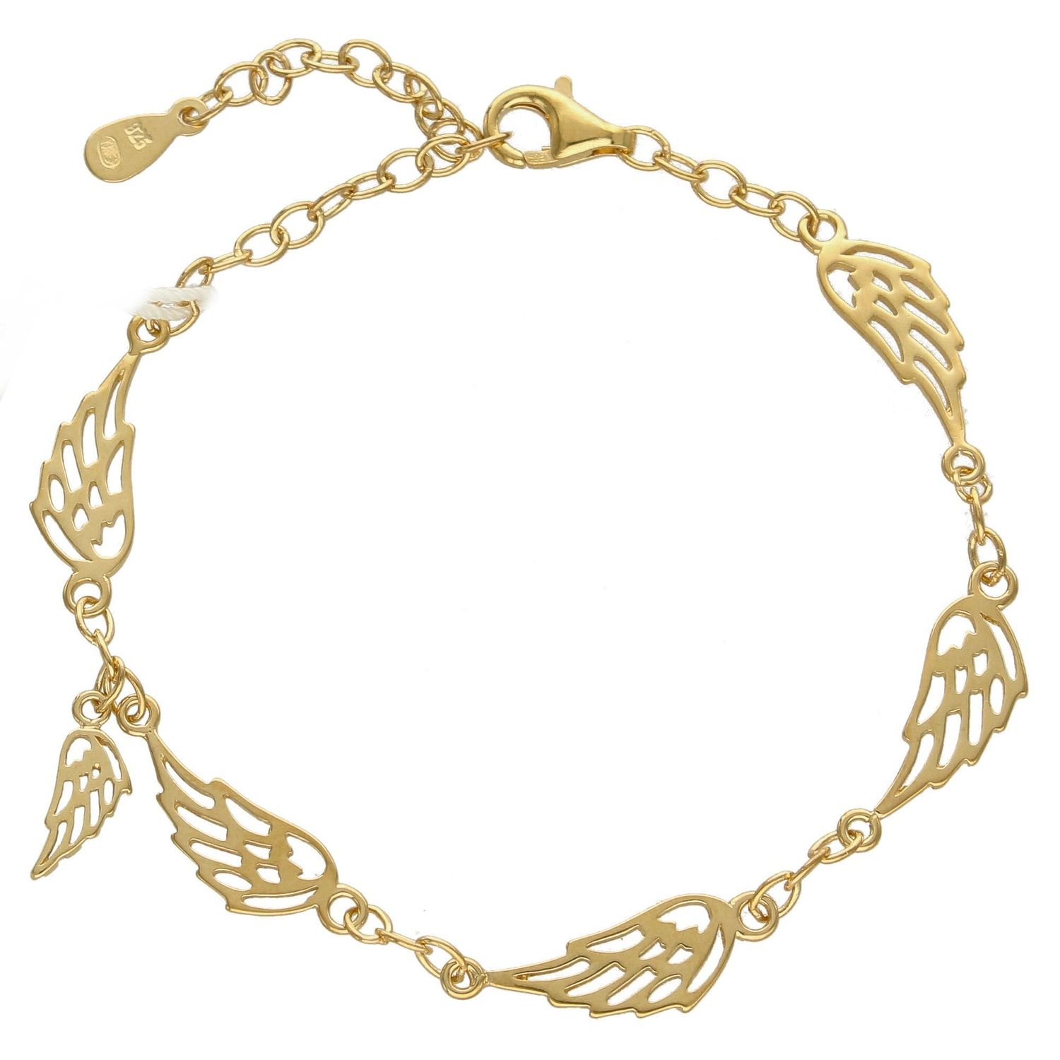 Srebrna bransoletka damska pozłacana z skrzydłami 272433350420.jpg