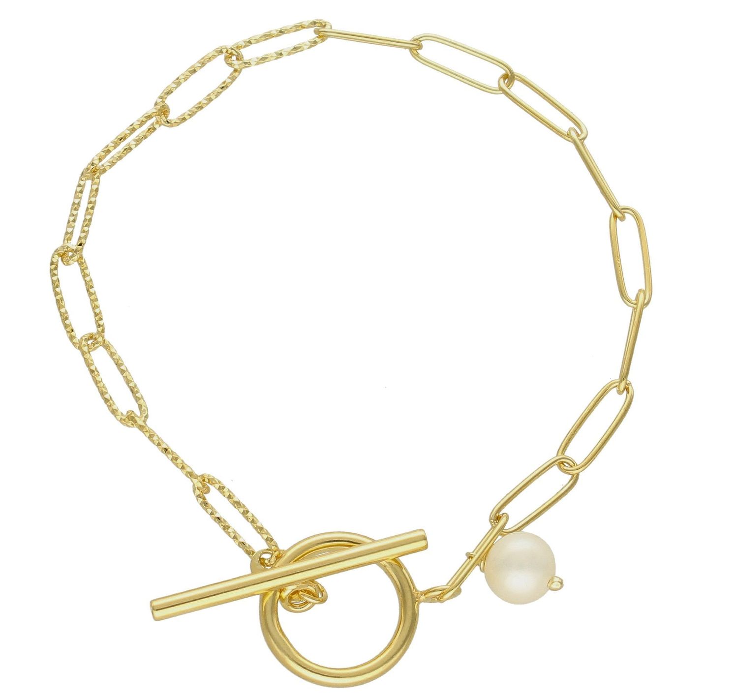 Bransoletka damska pokryta złotem z perłą hodowlaną 27243376. Bransoletka damska pokryta złotem. Bransoletka damska z perłą. Bransoletka damska pozłacana. Bransoletka srebrna pokryta złotem idealna na prezent. Bransoletka sreb (1).jpg