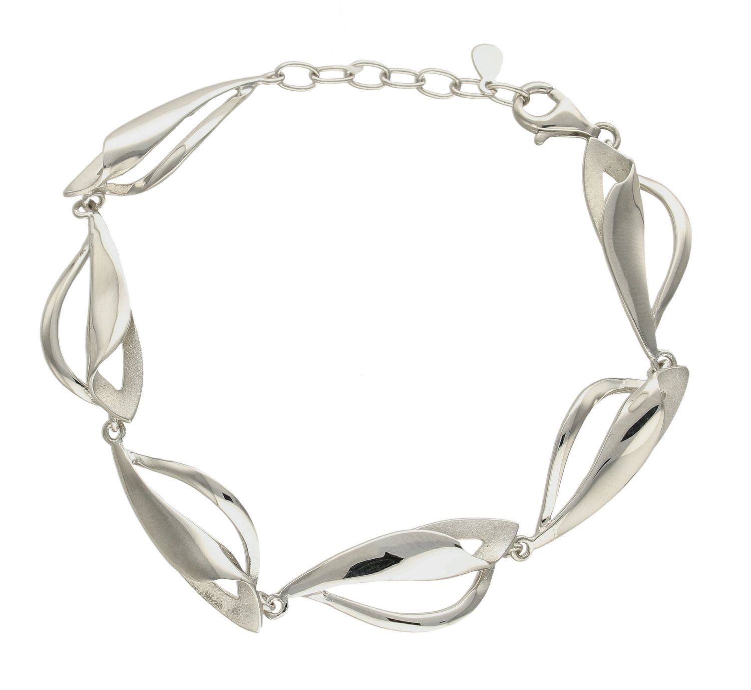 Srebrna bransoletka z podłużnymi elementami w macie i błysku 27257108. Srebrna bransoletka o kobiecym. Bransoletka wykonana z najwyższej próby srebra, która dzięki swojemu ponadprzeciętnemu motywowi idealnie wpisuje się w kan.jpg