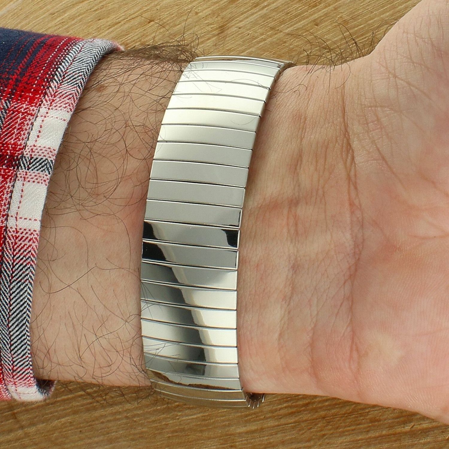 Zegarek Timemaster 273- 01 – męski zegarek klasyczny, bransoleta stretch (rozciągana), biała tarcza.jpg