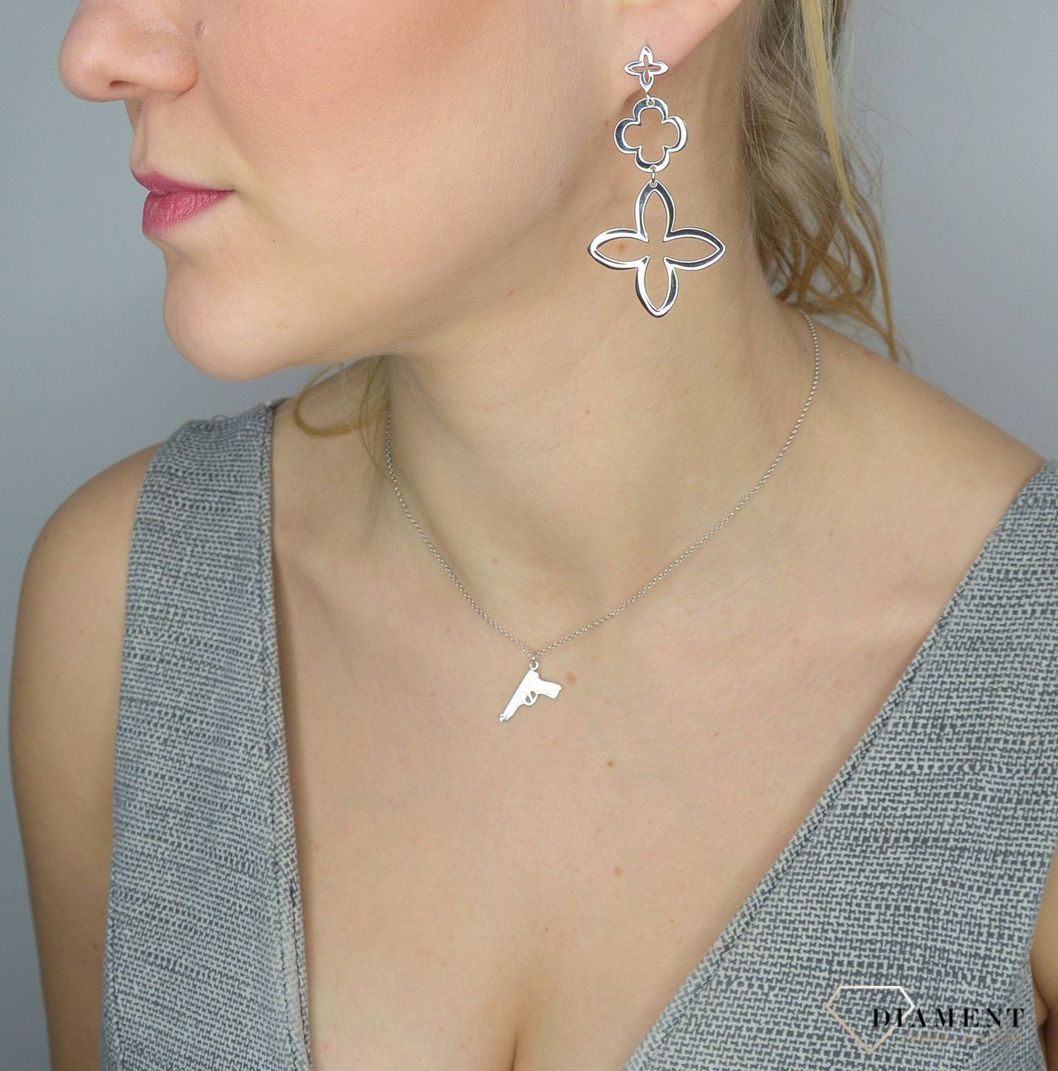 Srebrny naszyjnik 925 pistolet 274120510360.jpg