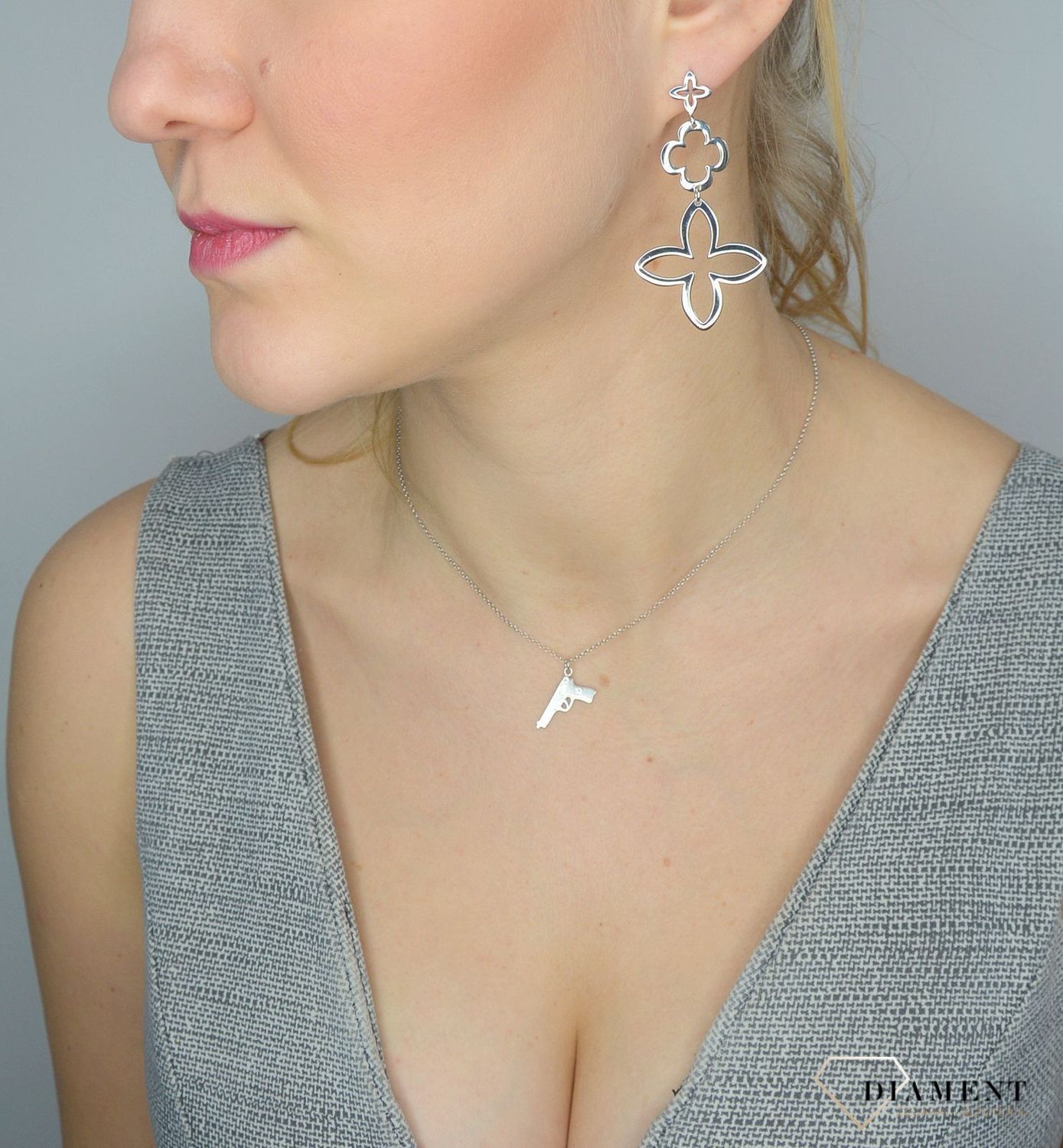 Srebrny naszyjnik 925 pistolet 274120510360.jpg