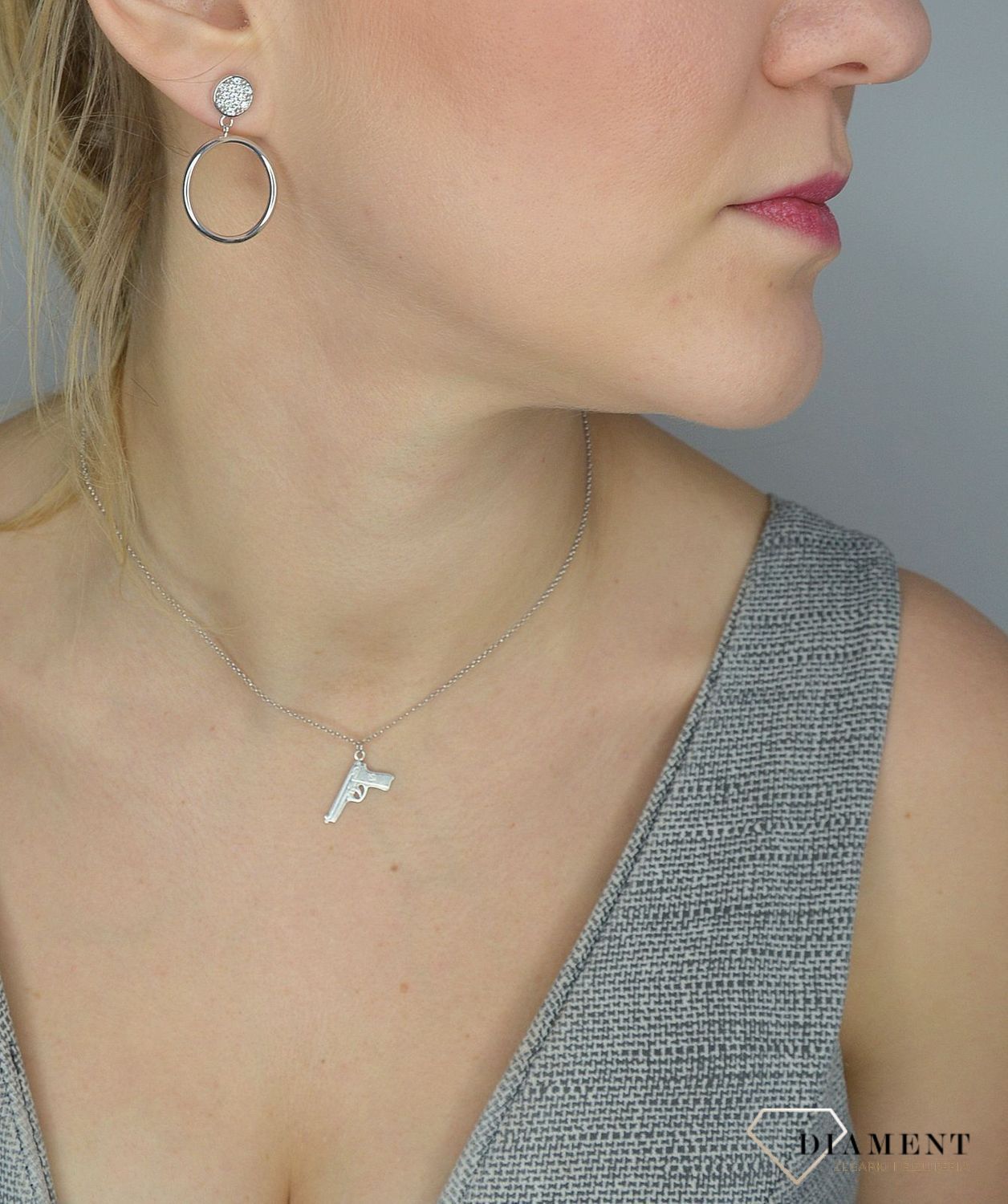 Srebrny naszyjnik 925 pistolet 274120510360.jpg