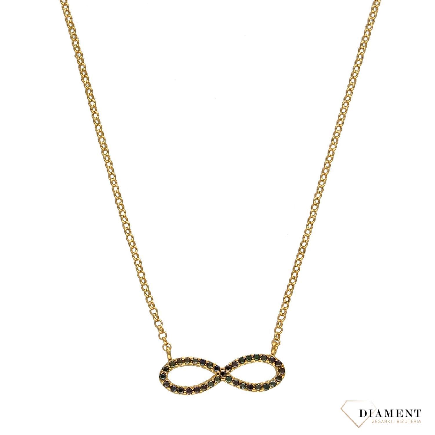 Srebrny naszyjnik pozłacany ze znakiem nieskończoności 274130580300.jpg