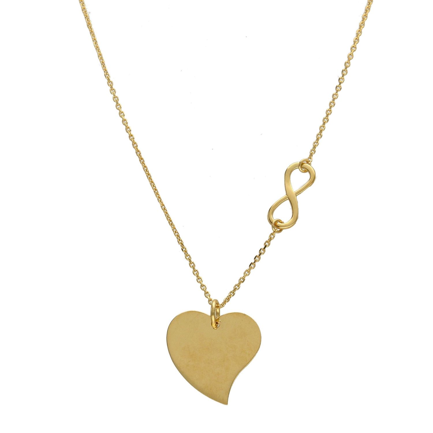 Srebrny naszyjnik 925 pozłacany serce i znak nieskończoności 274133580370.jpg