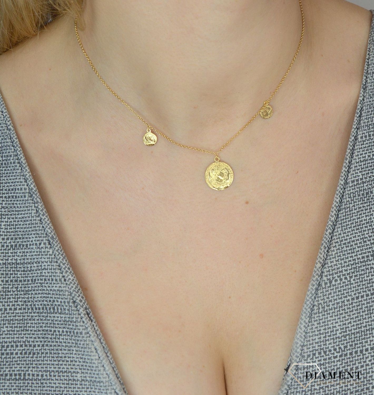 Srebrny naszyjnik 925 monety 274133640440.jpg